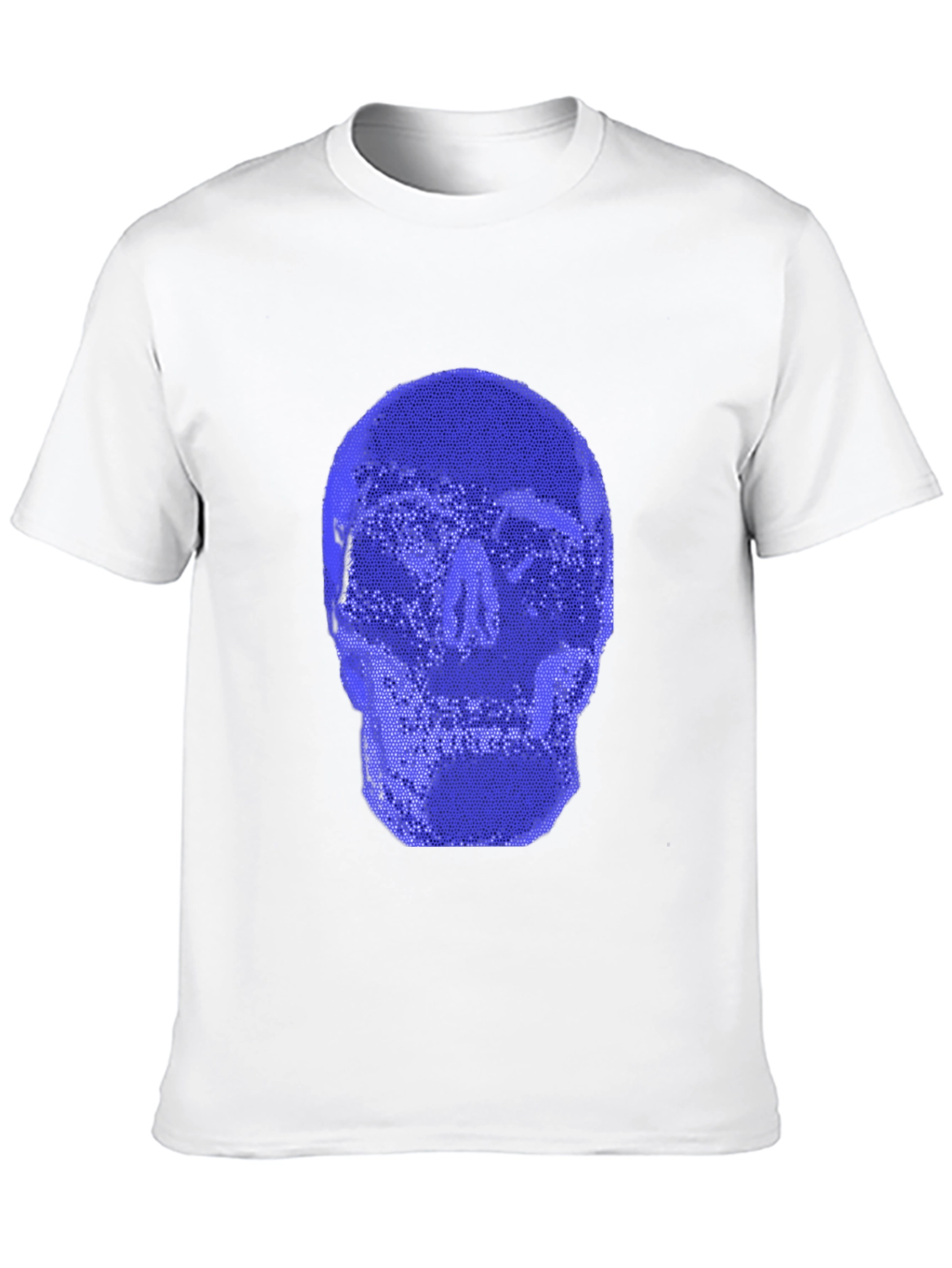 Blue Skull Graphic Black T-Shirt