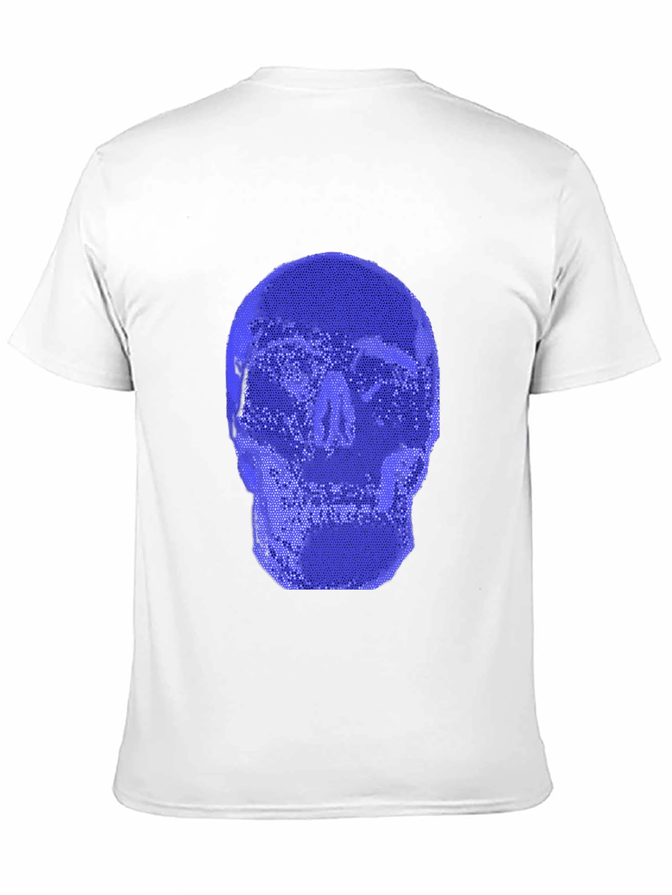 Blue Skull Graphic Black T-Shirt