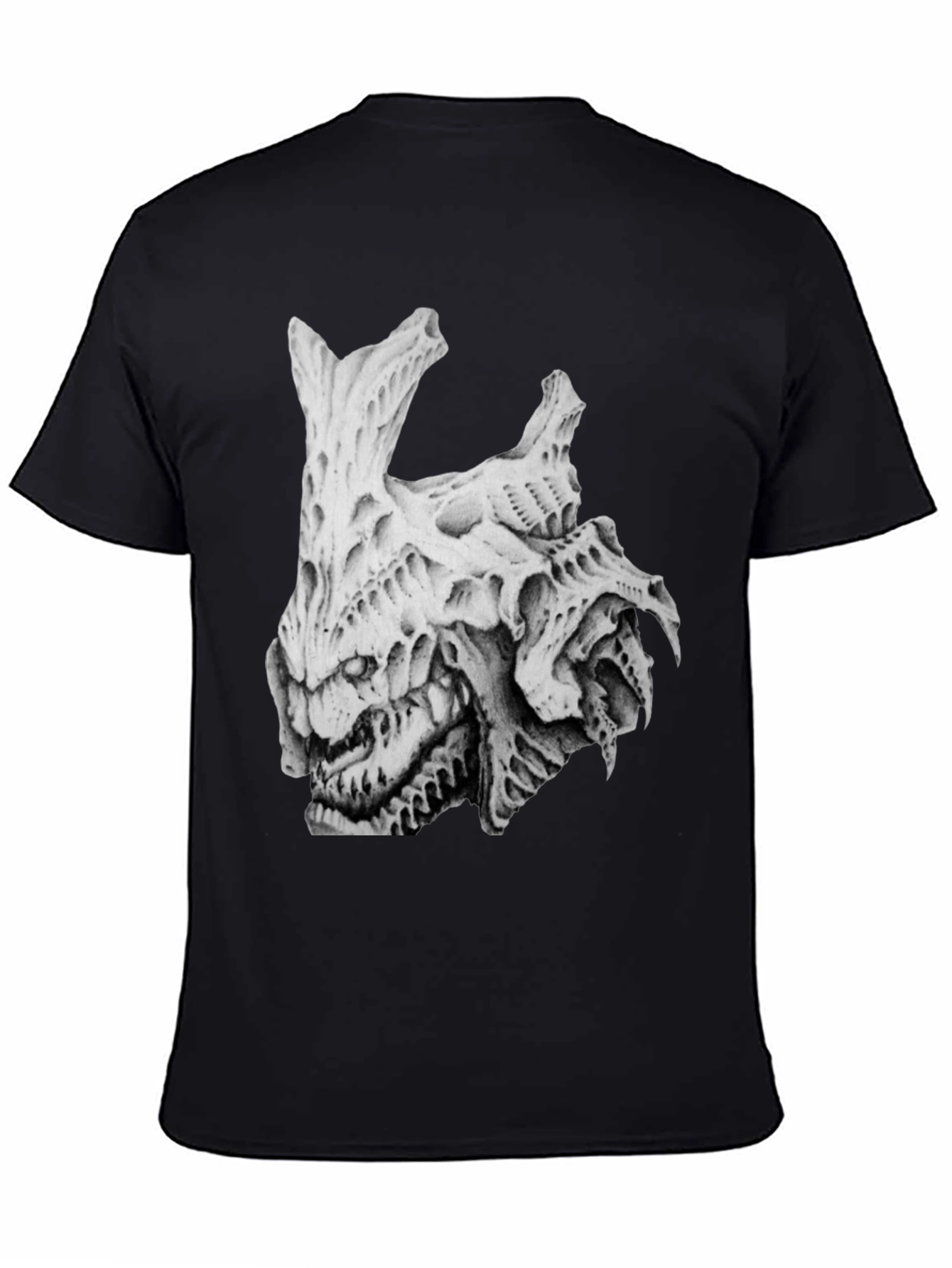 Horror Skull Graphic Print Black T-Shirt
