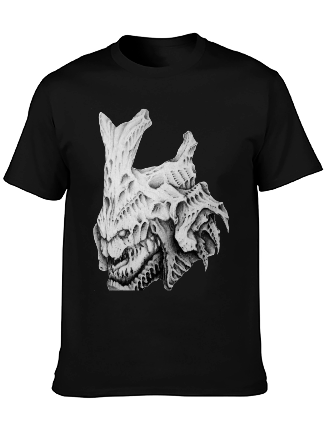 Horror Skull Graphic Print Black T-Shirt