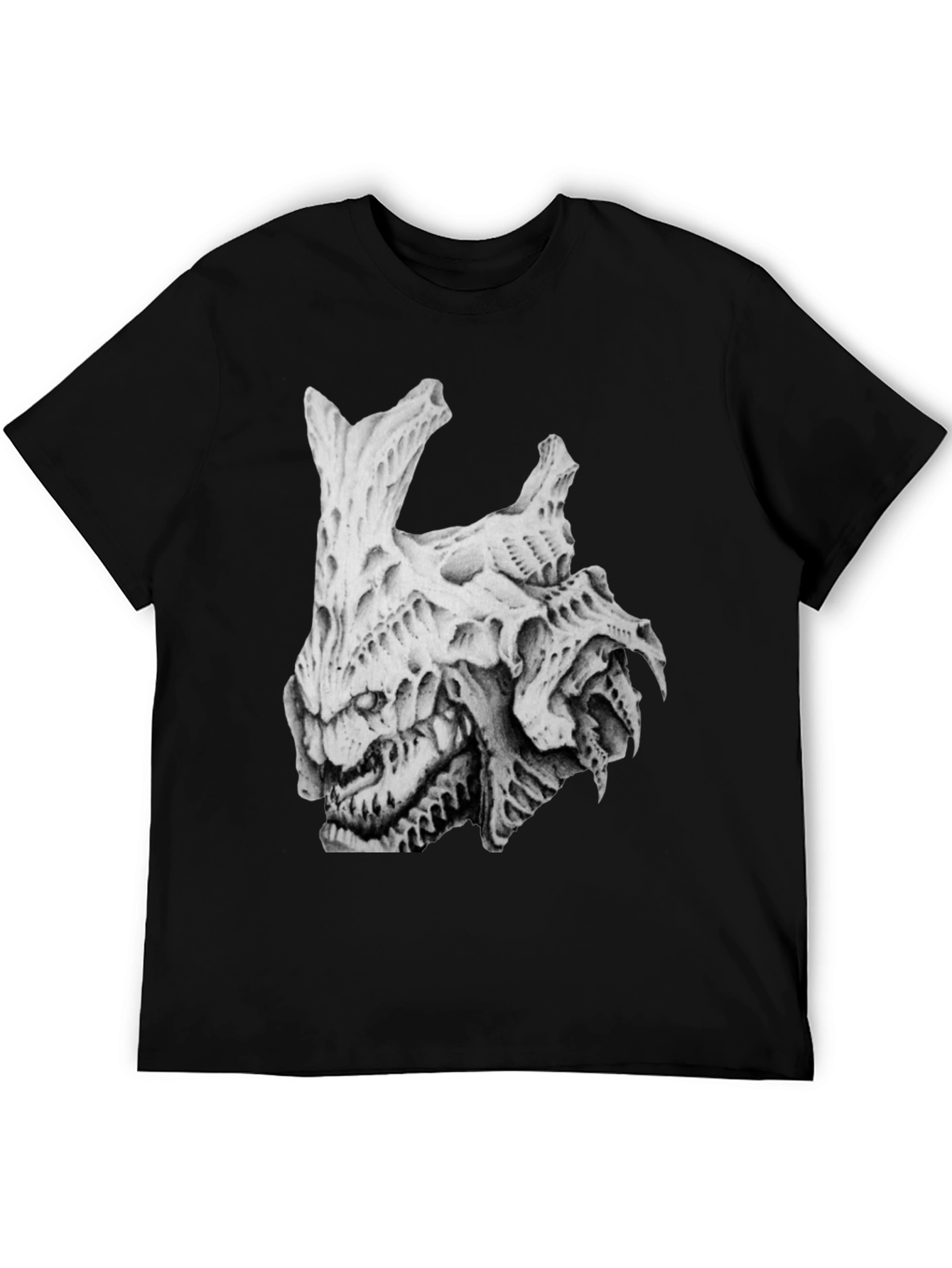 Horror Skull Graphic Print Black T-Shirt