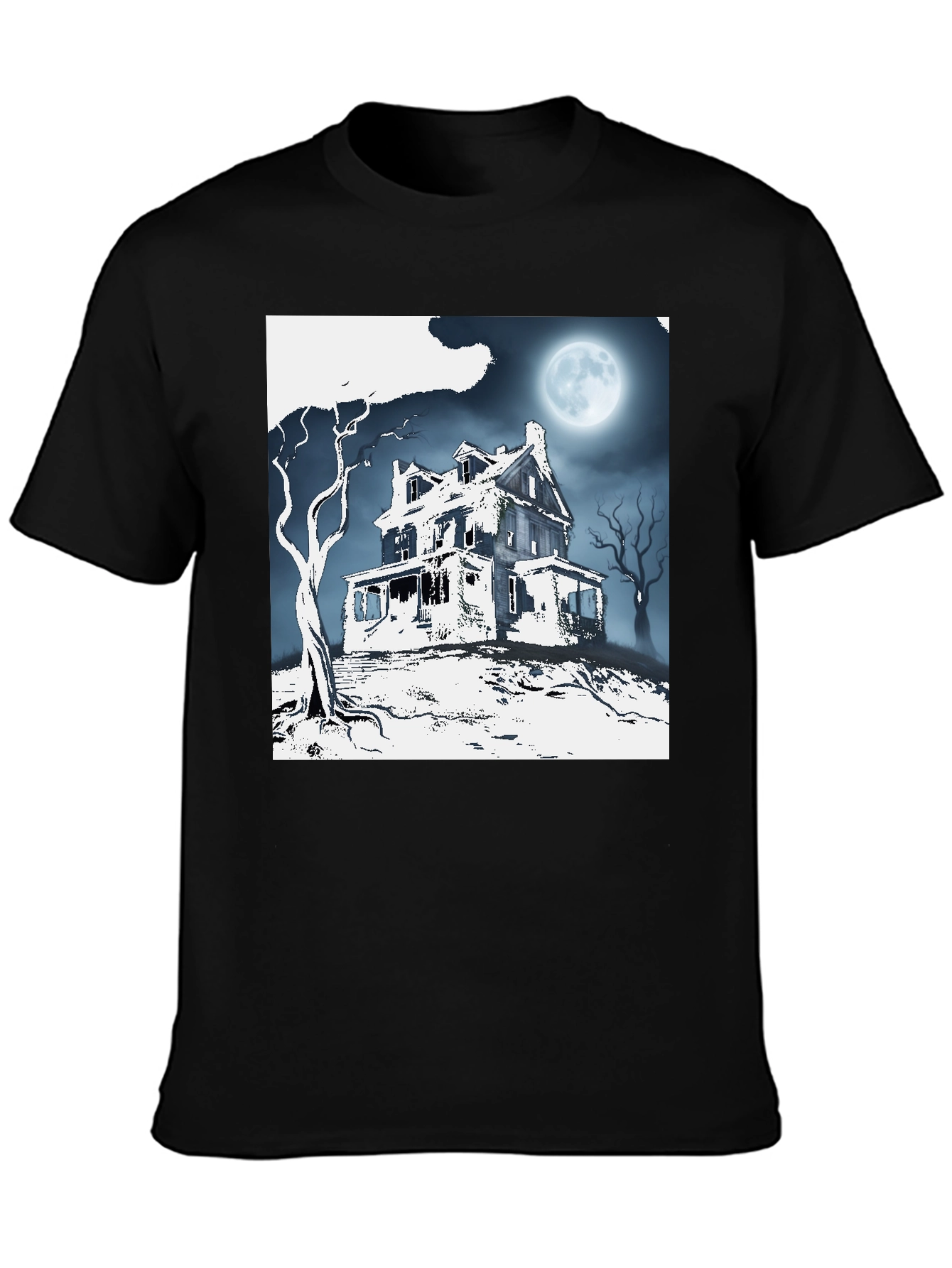 Spooky Haunted House Graphic Tee