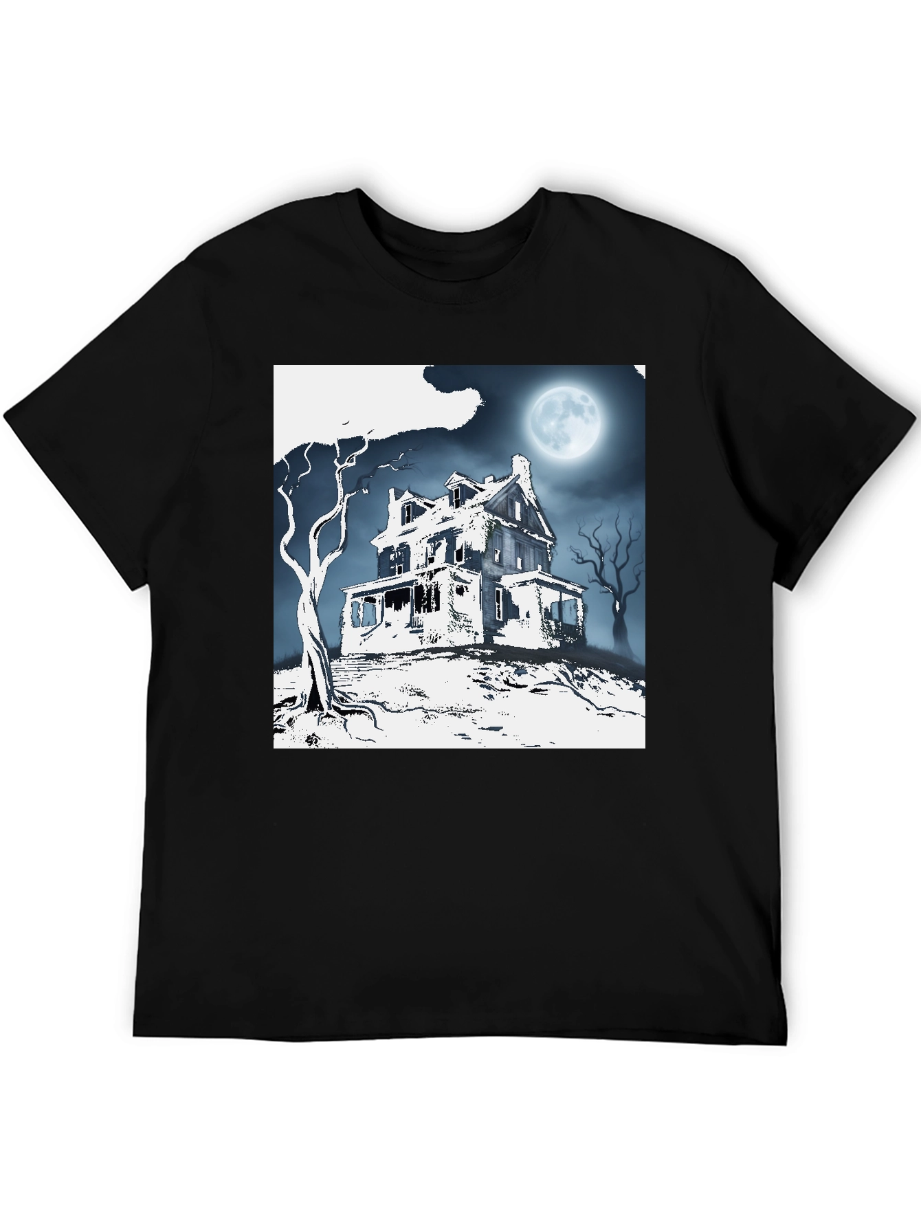 Spooky Haunted House Graphic Tee