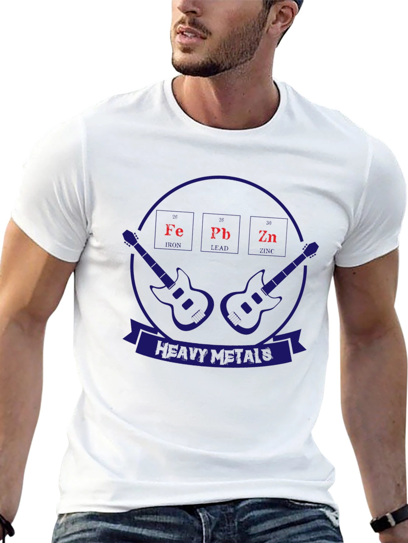 Heavy Metals T-Shirt Periodic Table Guitar Design