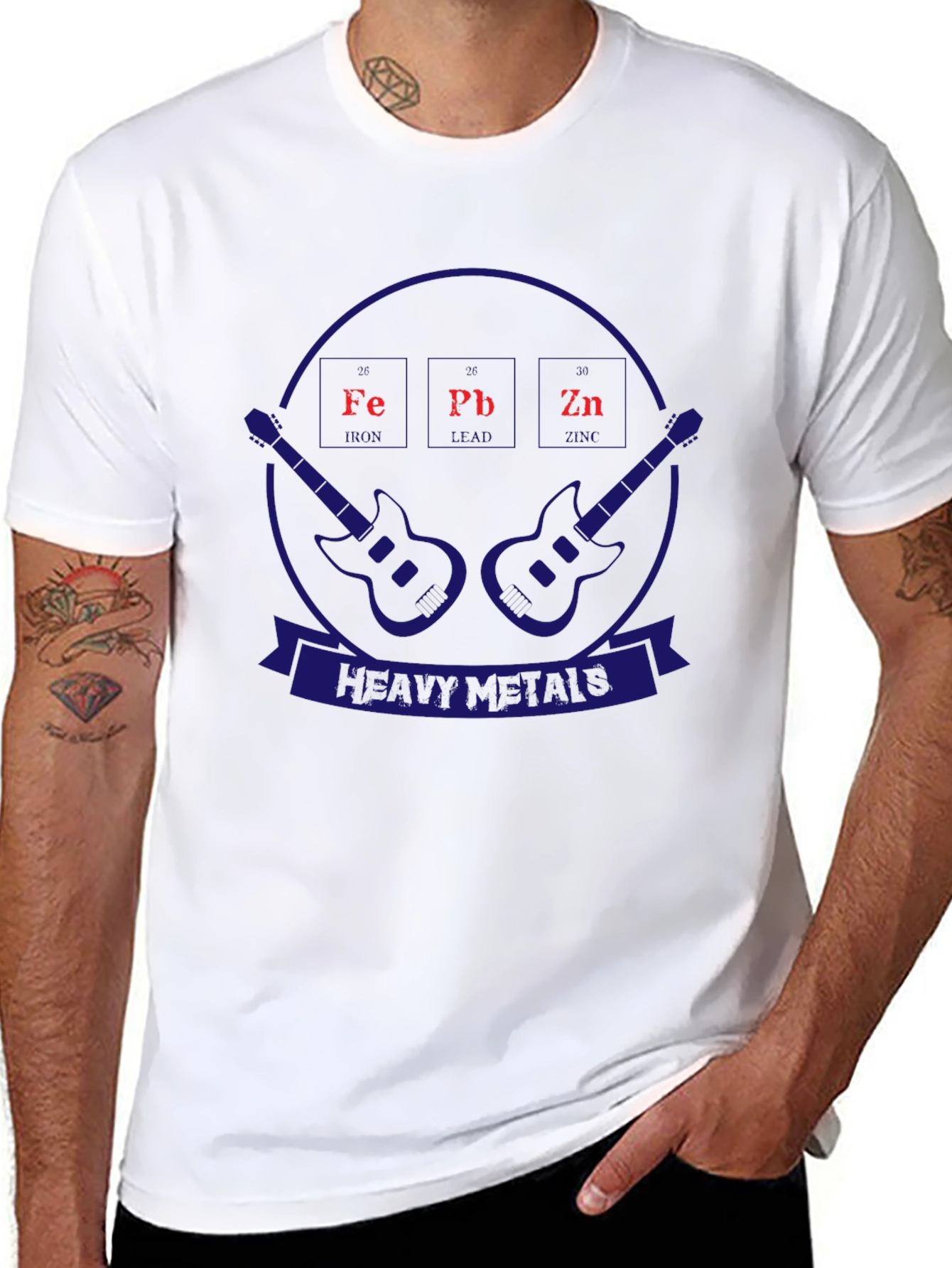 Heavy Metals T-Shirt Periodic Table Guitar Design