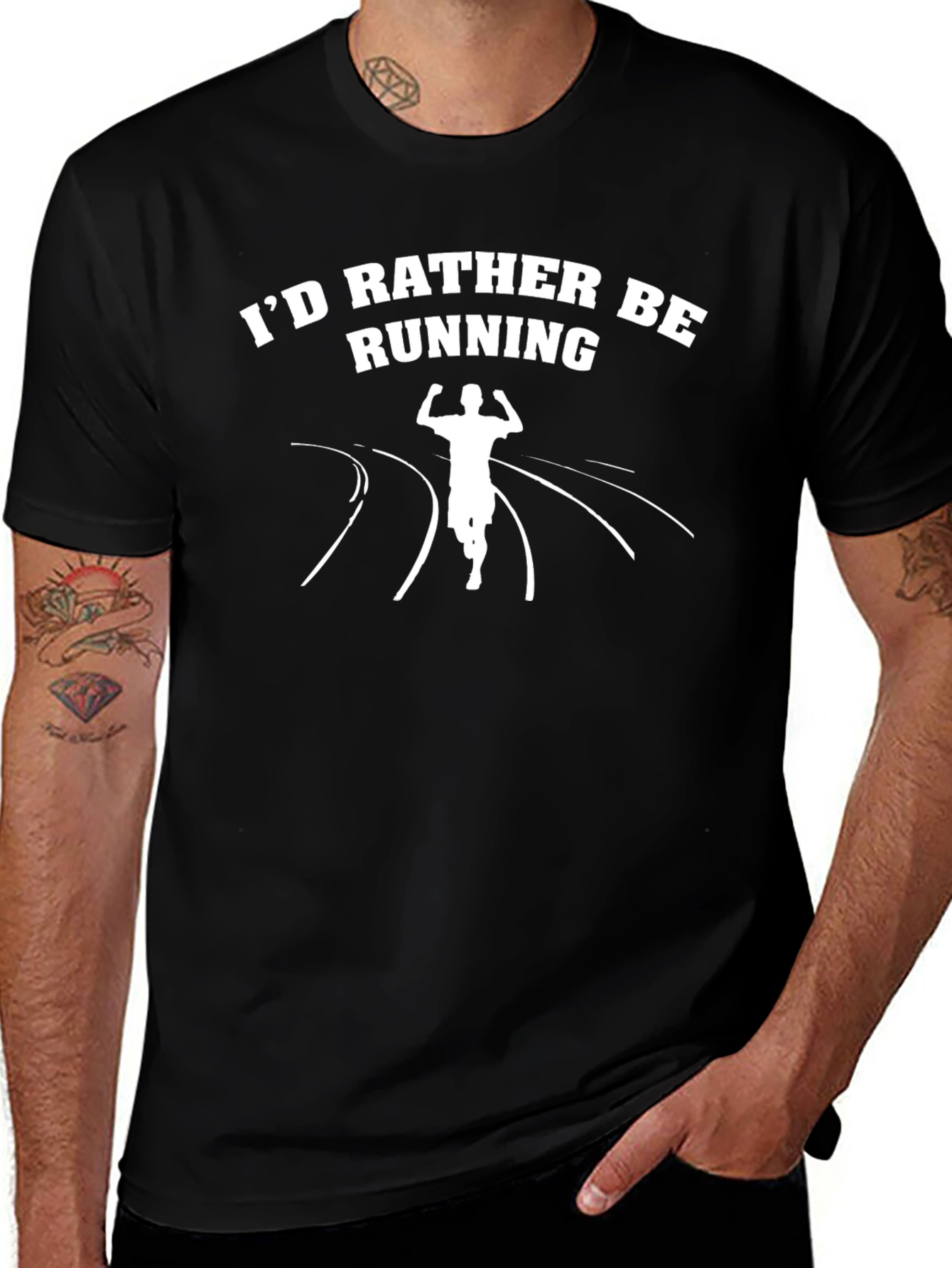 Id Rather Be Running Black T-Shirt