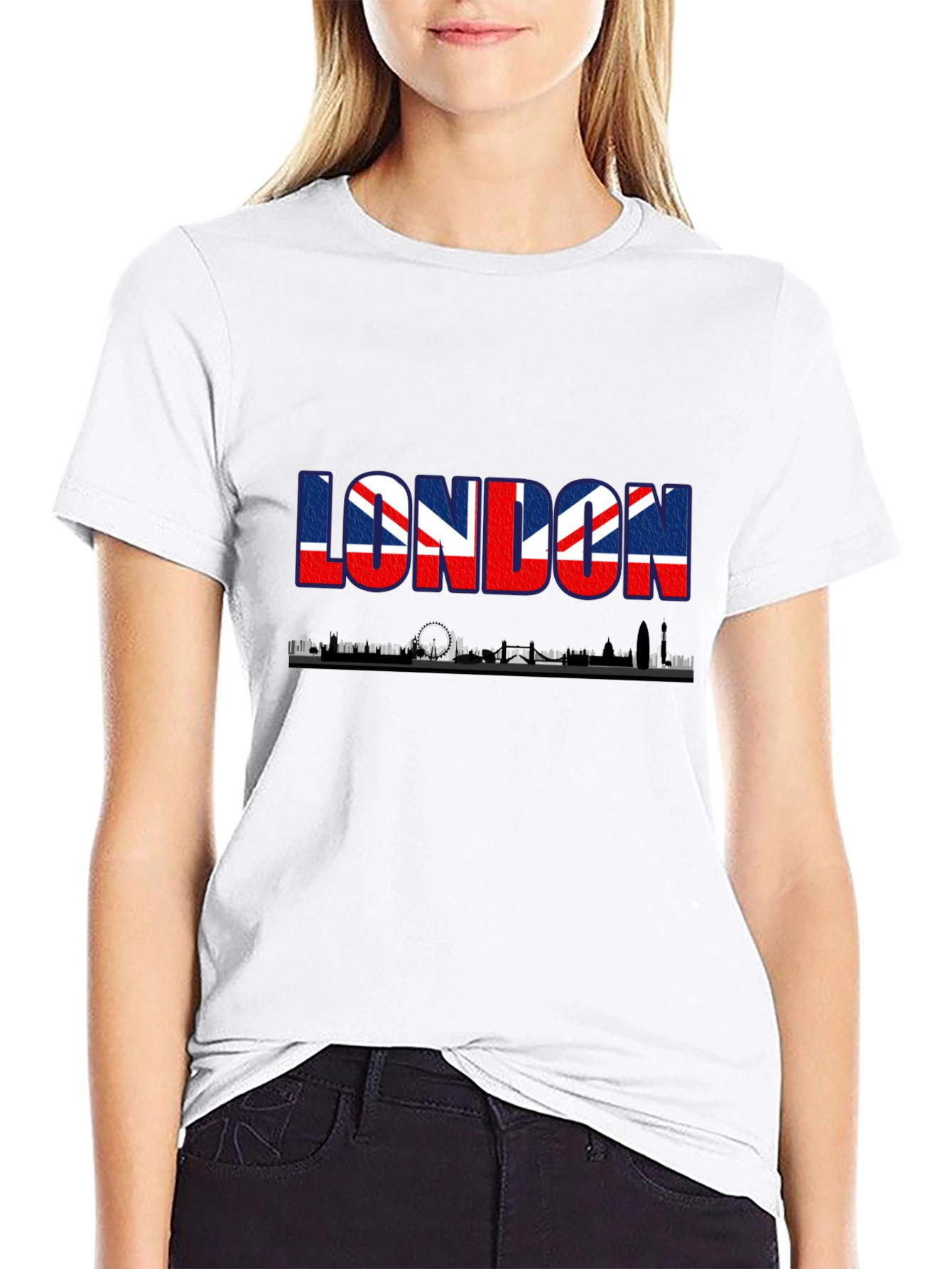 London Skyline UK Flag Graphic Tee - Black