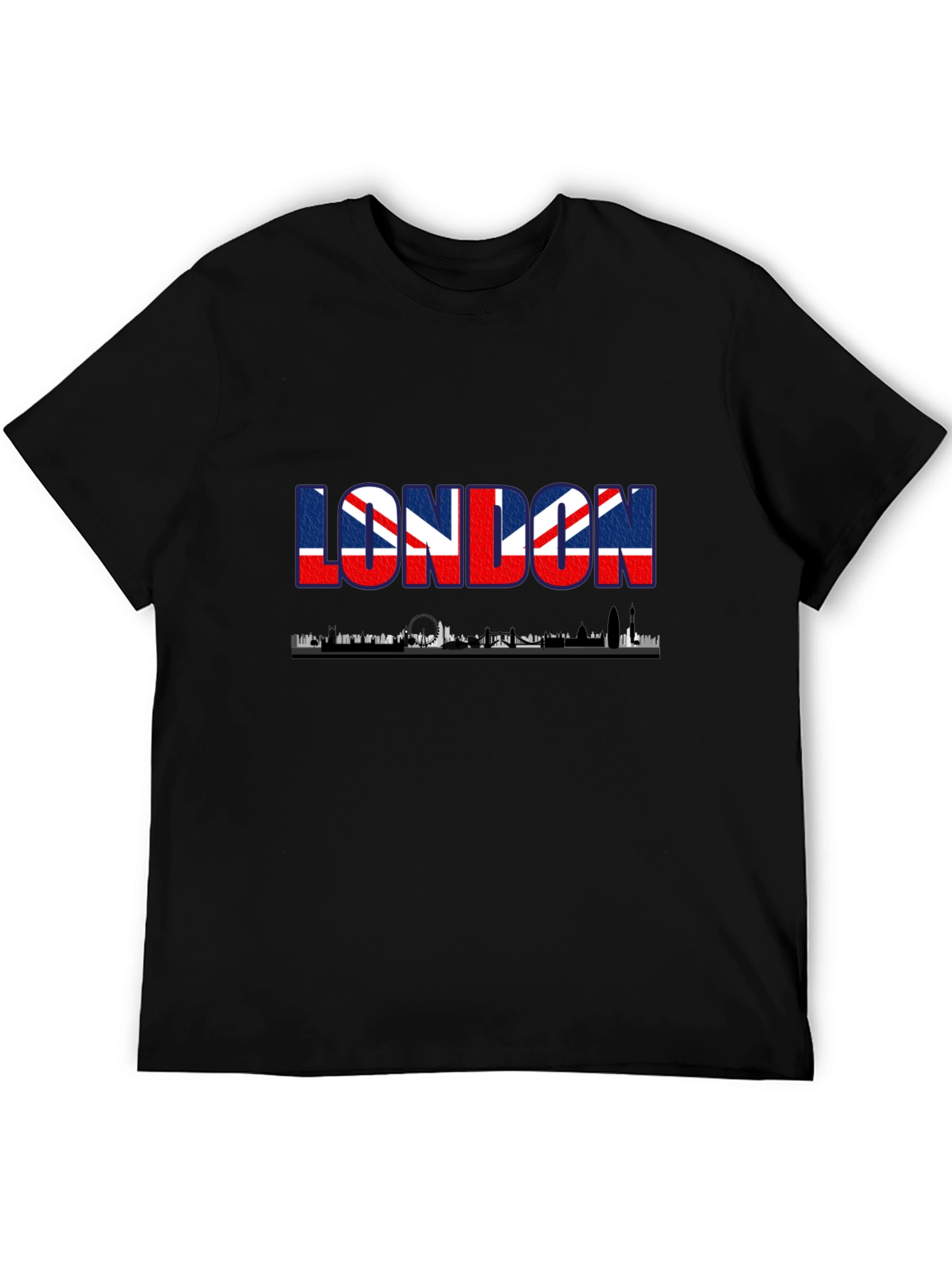 London Skyline UK Flag Graphic Tee - Black
