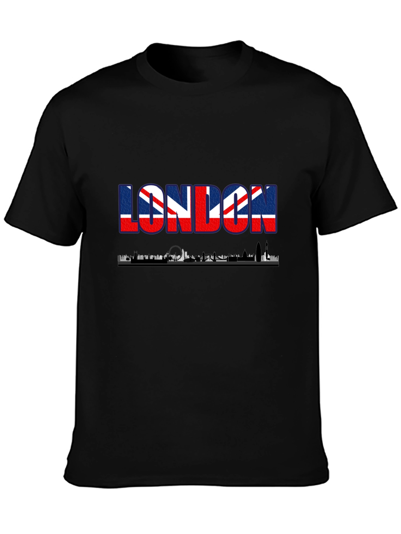 London Skyline UK Flag Graphic Tee - Black