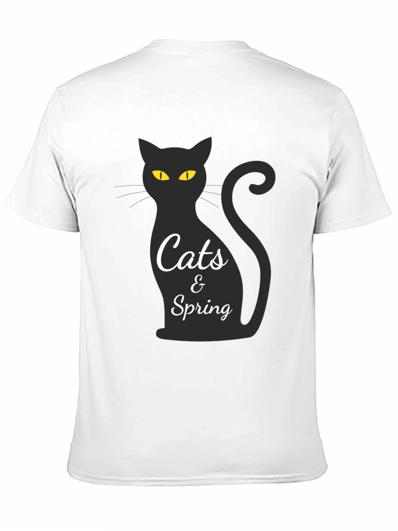 Cats & Spring Black T-Shirt