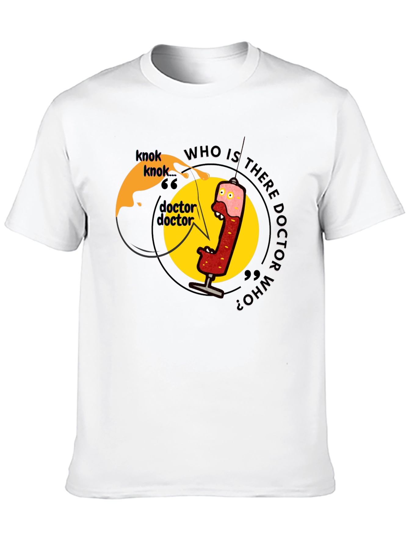 Knock Knock Doctor Who? Black Graphic Tee