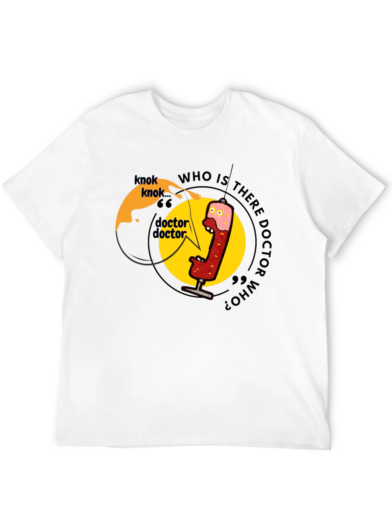 Knock Knock Doctor Who? Black Graphic Tee