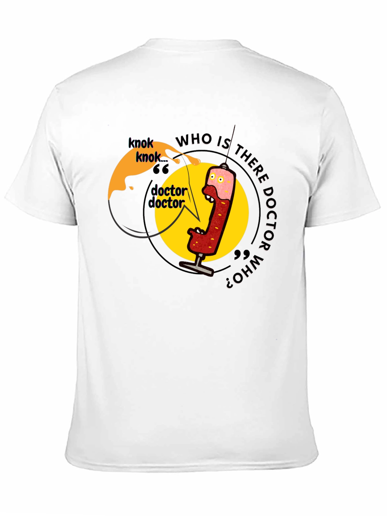Knock Knock Doctor Who? Black Graphic Tee