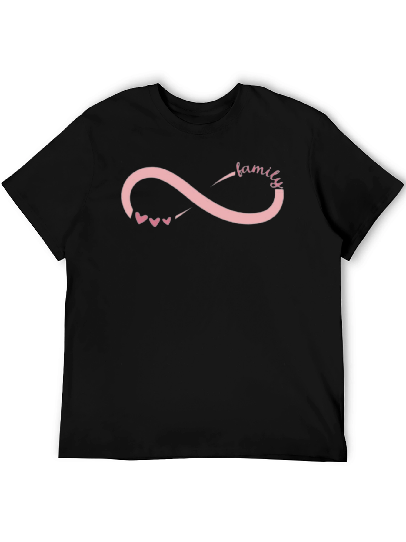 Family Infinity Symbol Graphic T-Shirt - Black