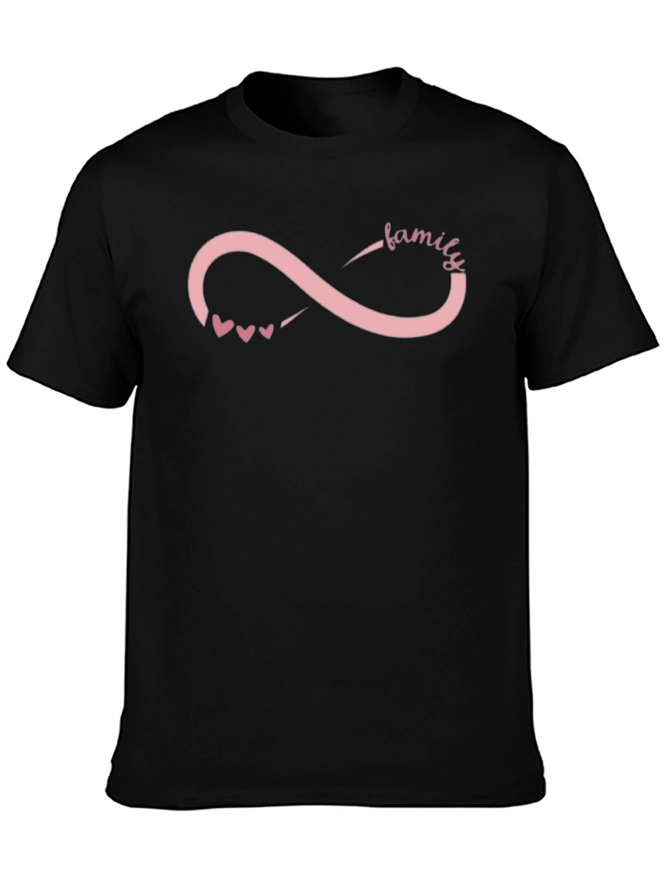 Family Infinity Symbol Graphic T-Shirt - Black