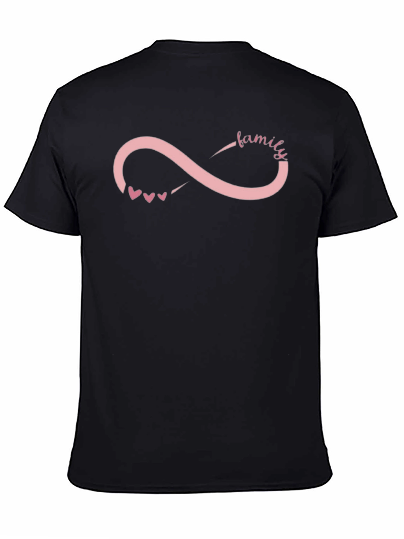 Family Infinity Symbol Graphic T-Shirt - Black