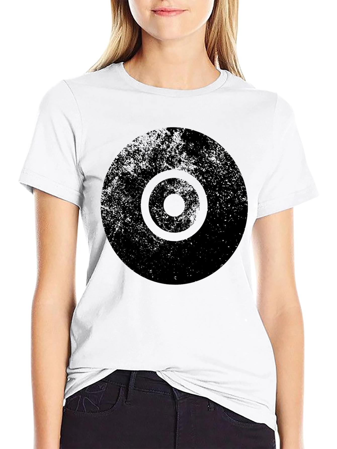 Distressed Target Graphic Mens Black T-Shirt