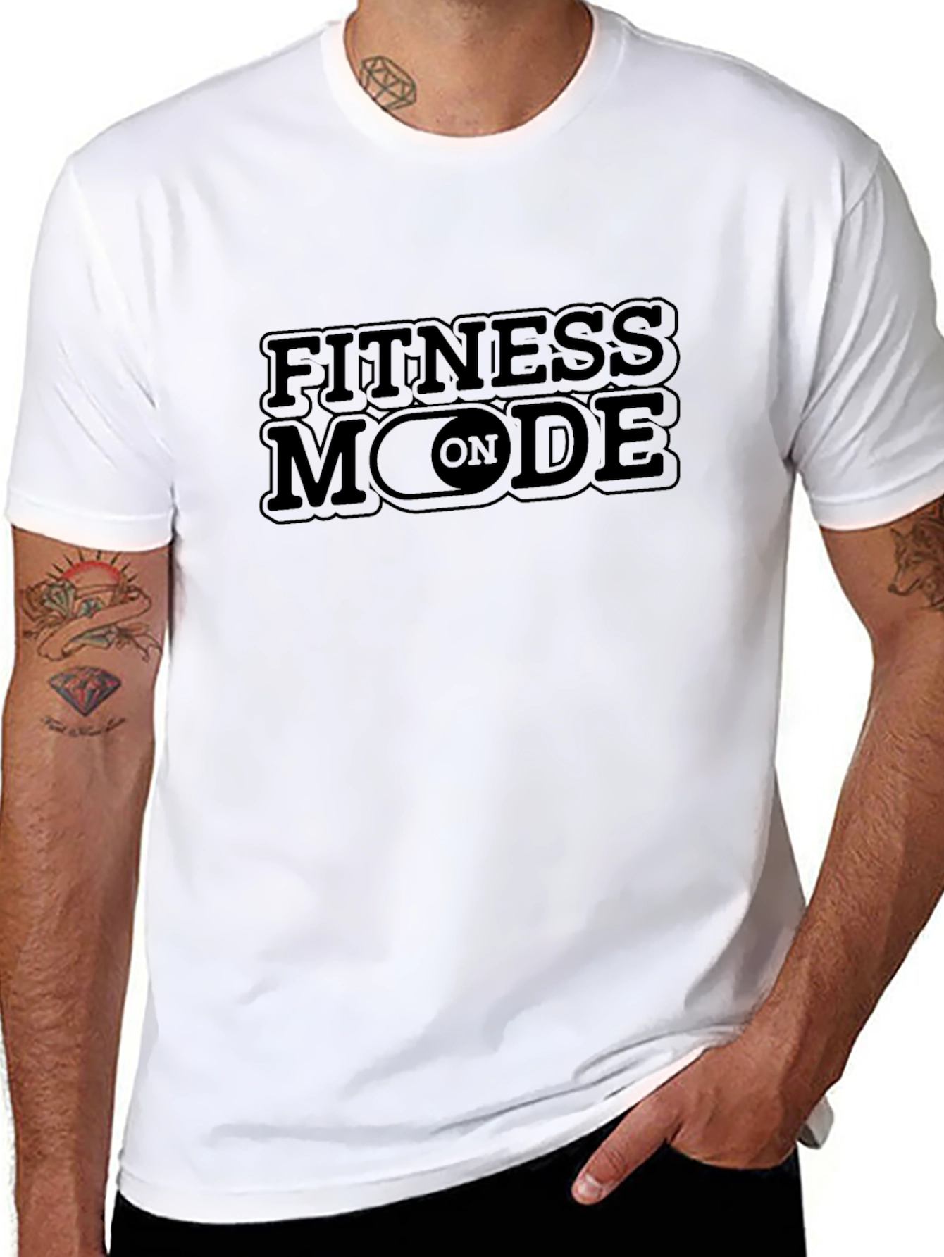 Fitness Mode On Black Graphic Tee