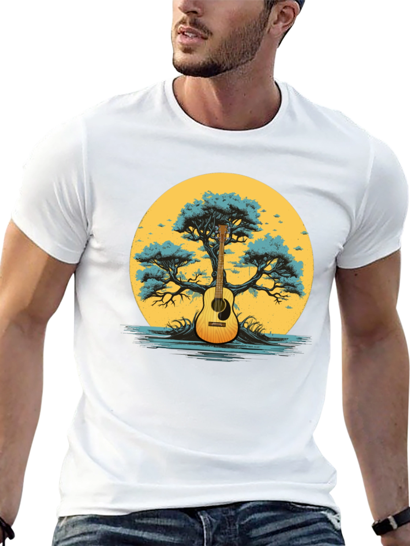 Guitar Tree Graphic Tee - Music Lover Shirt