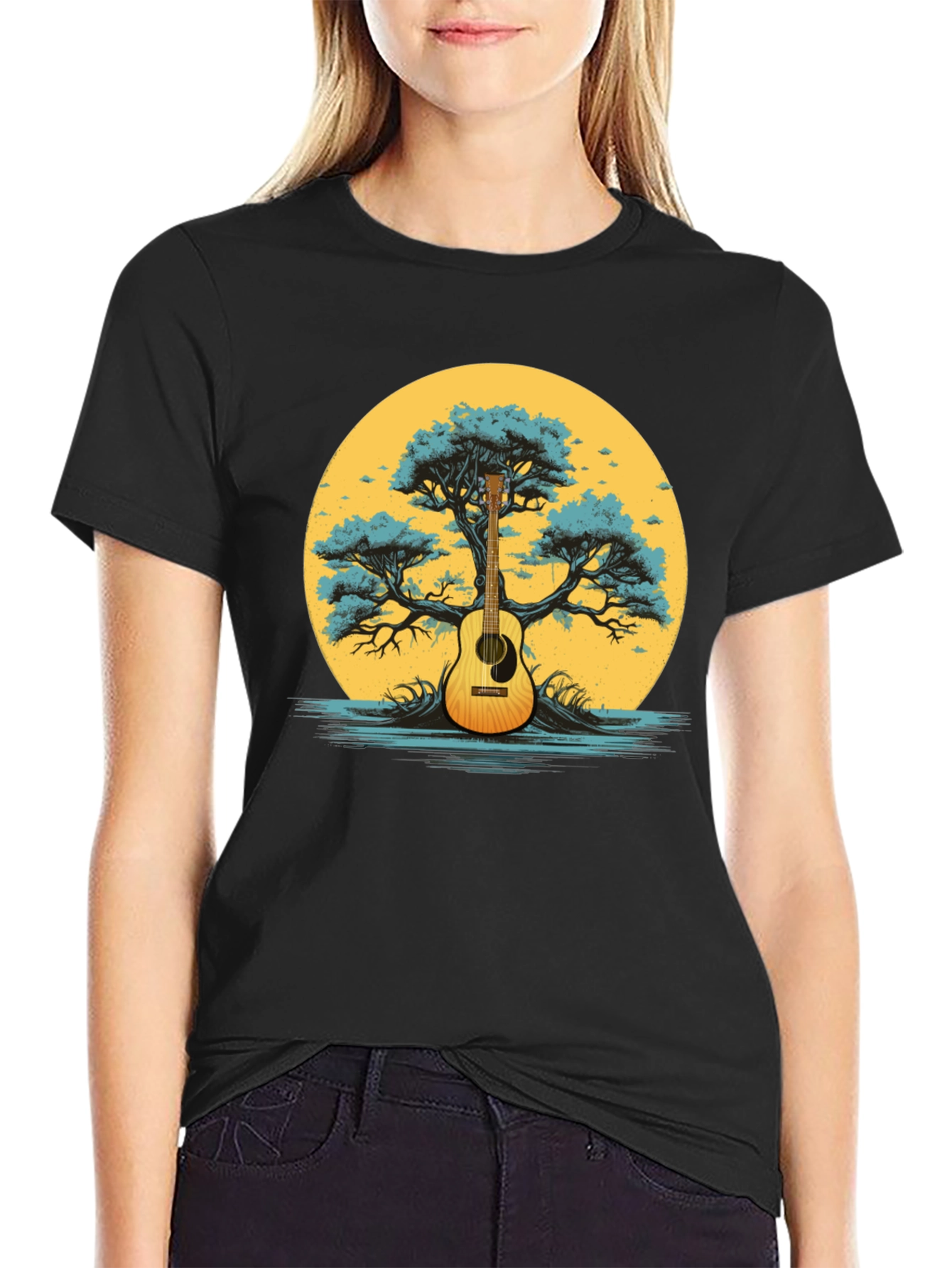 Guitar Tree Graphic Tee - Music Lover Shirt