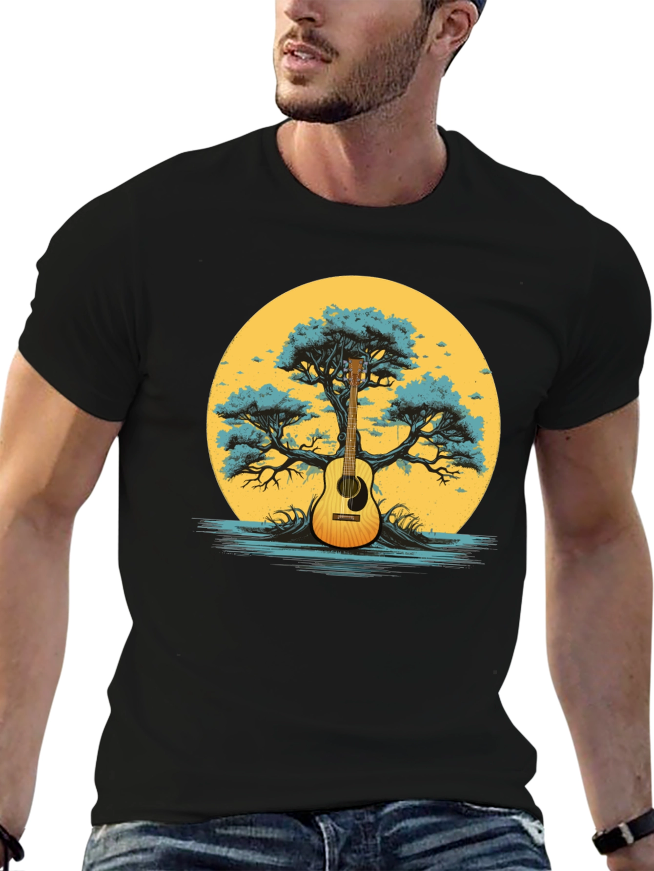 Guitar Tree Graphic Tee - Music Lover Shirt