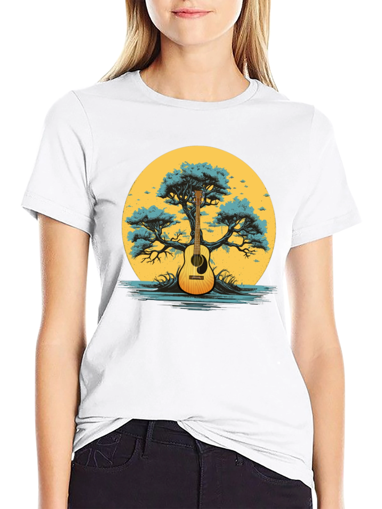 Guitar Tree Graphic Tee - Music Lover Shirt