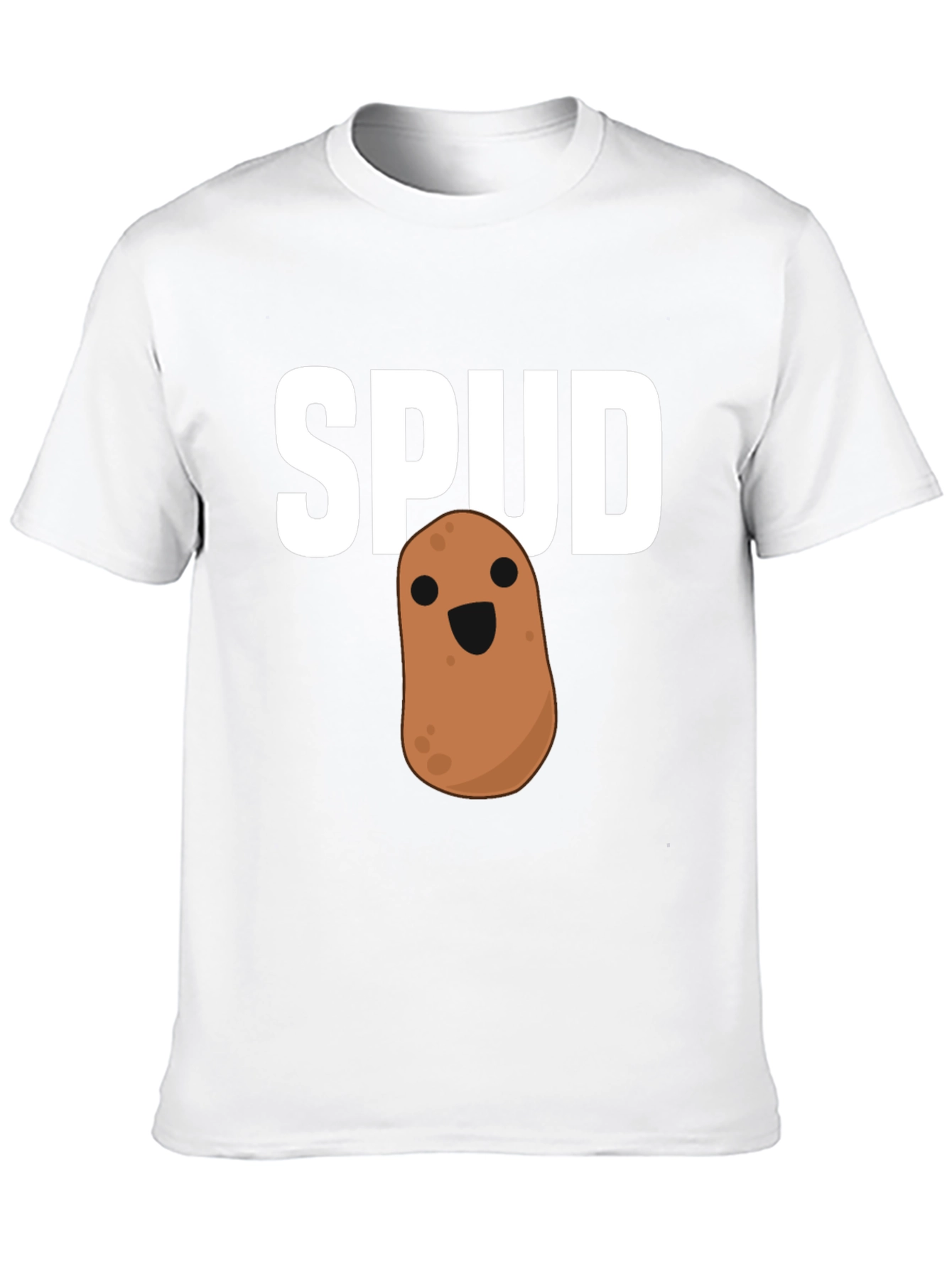 Funny Spud Potato Graphic Black T-Shirt