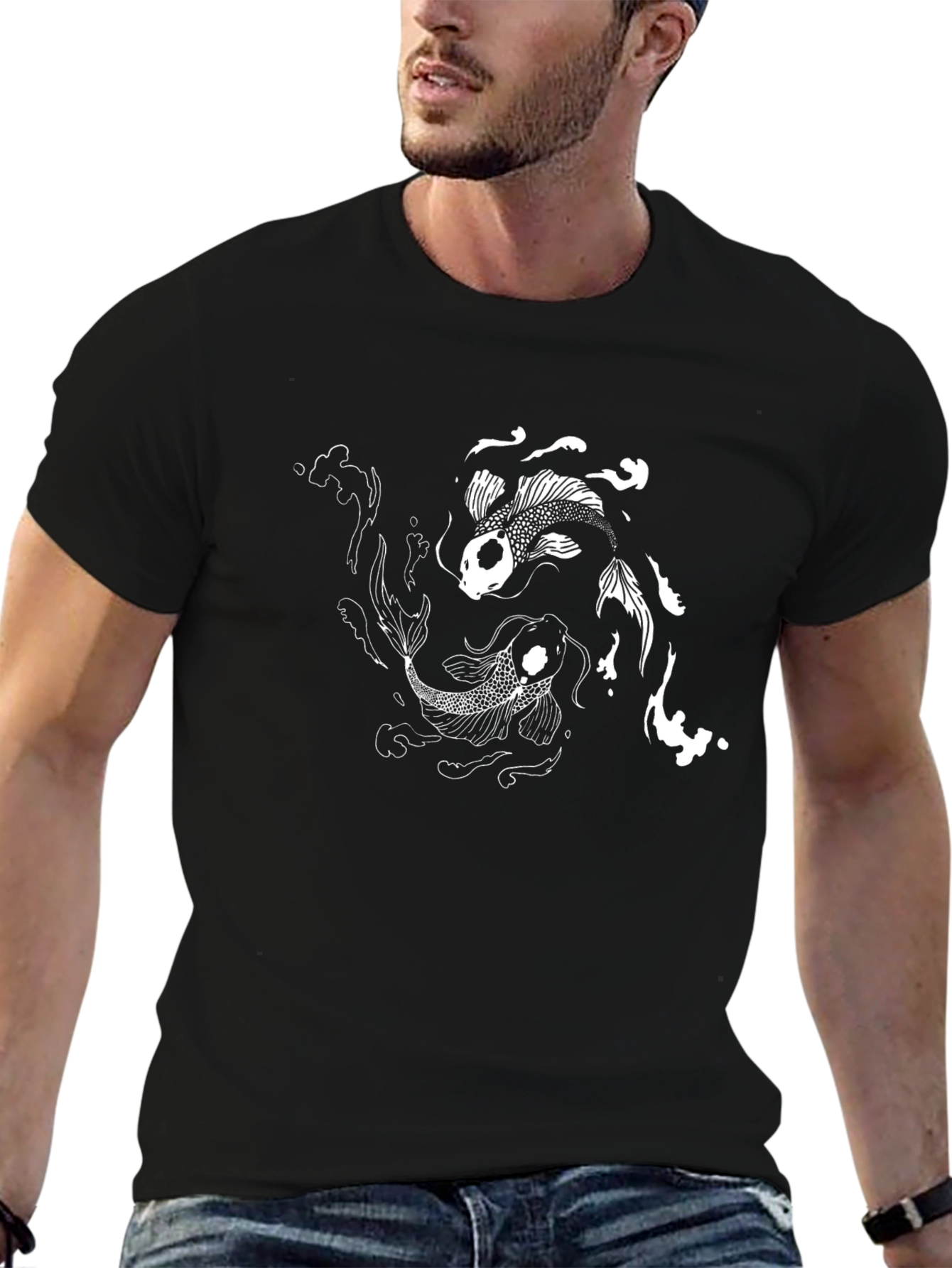 Yin Yang Koi Fish Graphic T-Shirt