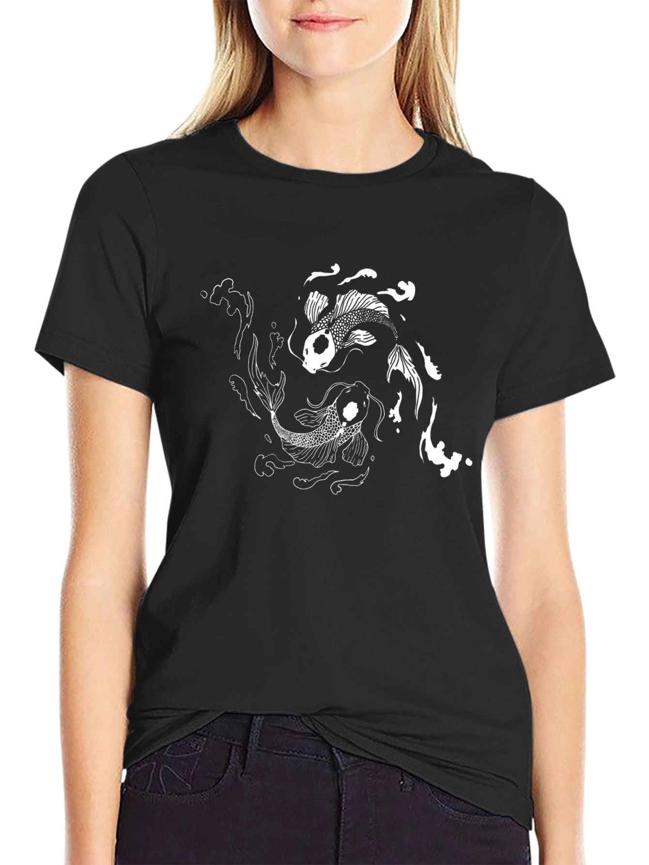 Yin Yang Koi Fish Graphic T-Shirt