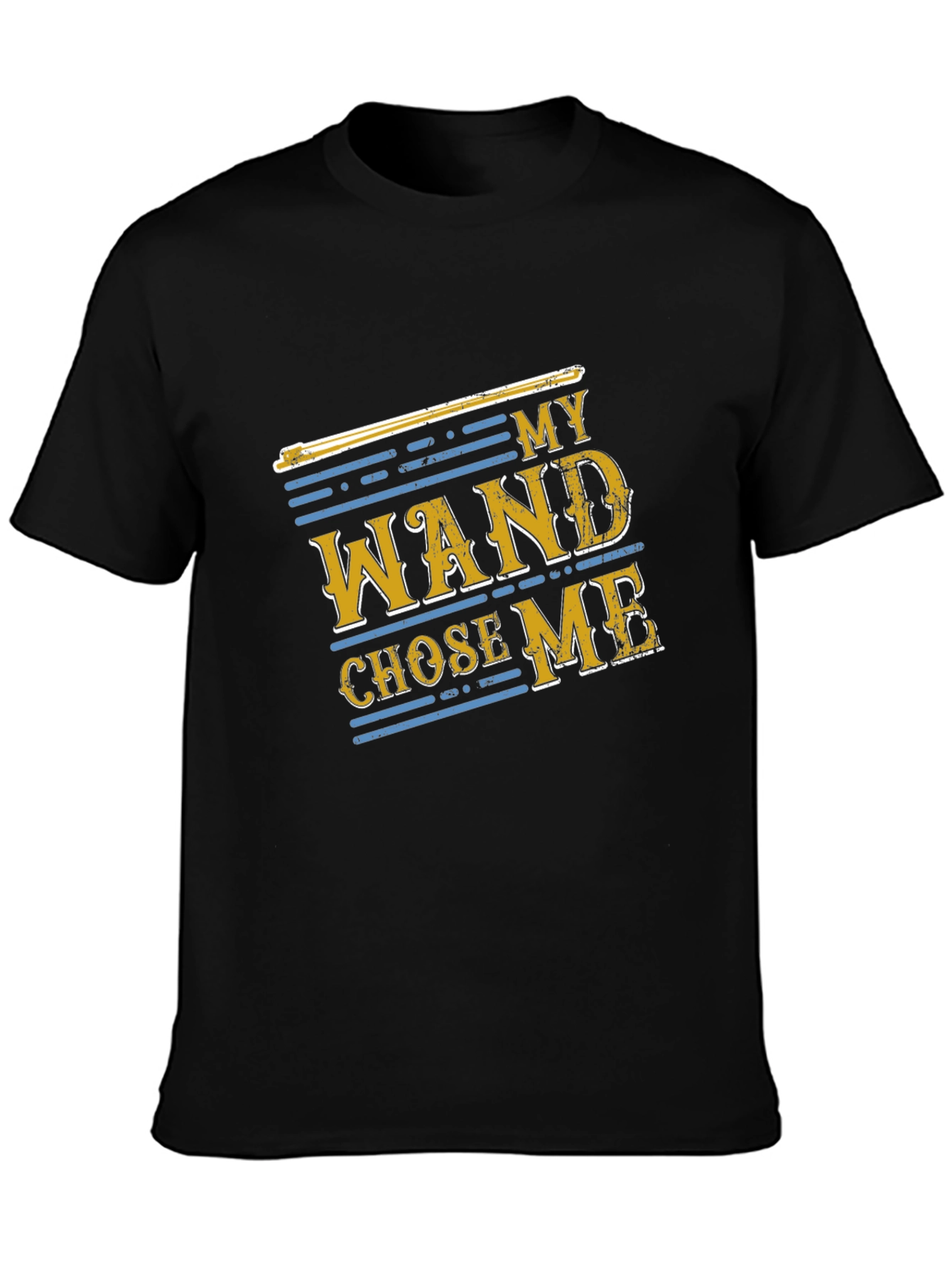My Wand Chose Me Black Cotton T-Shirt