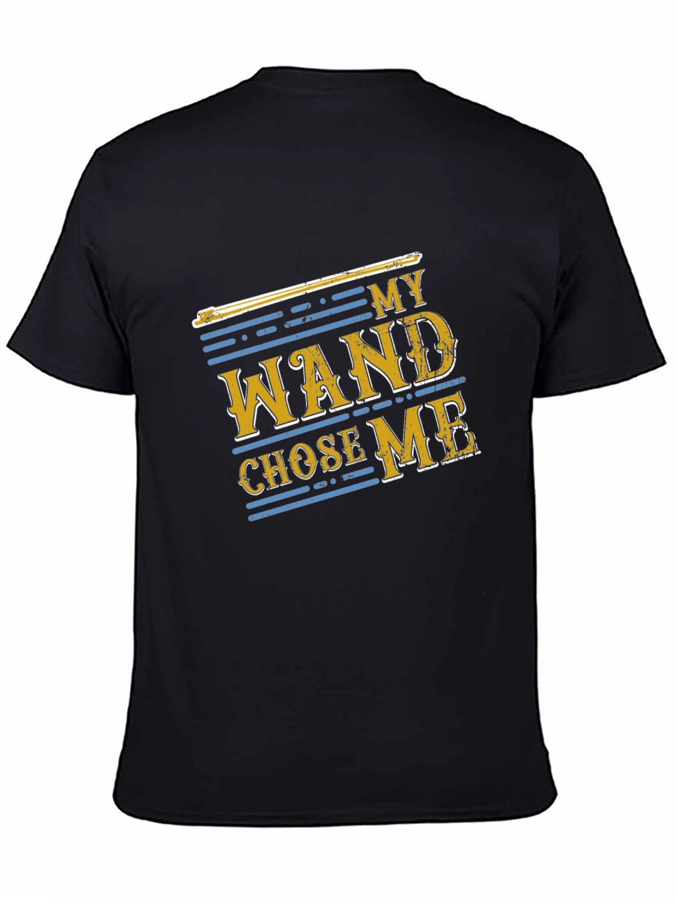 My Wand Chose Me Black Cotton T-Shirt