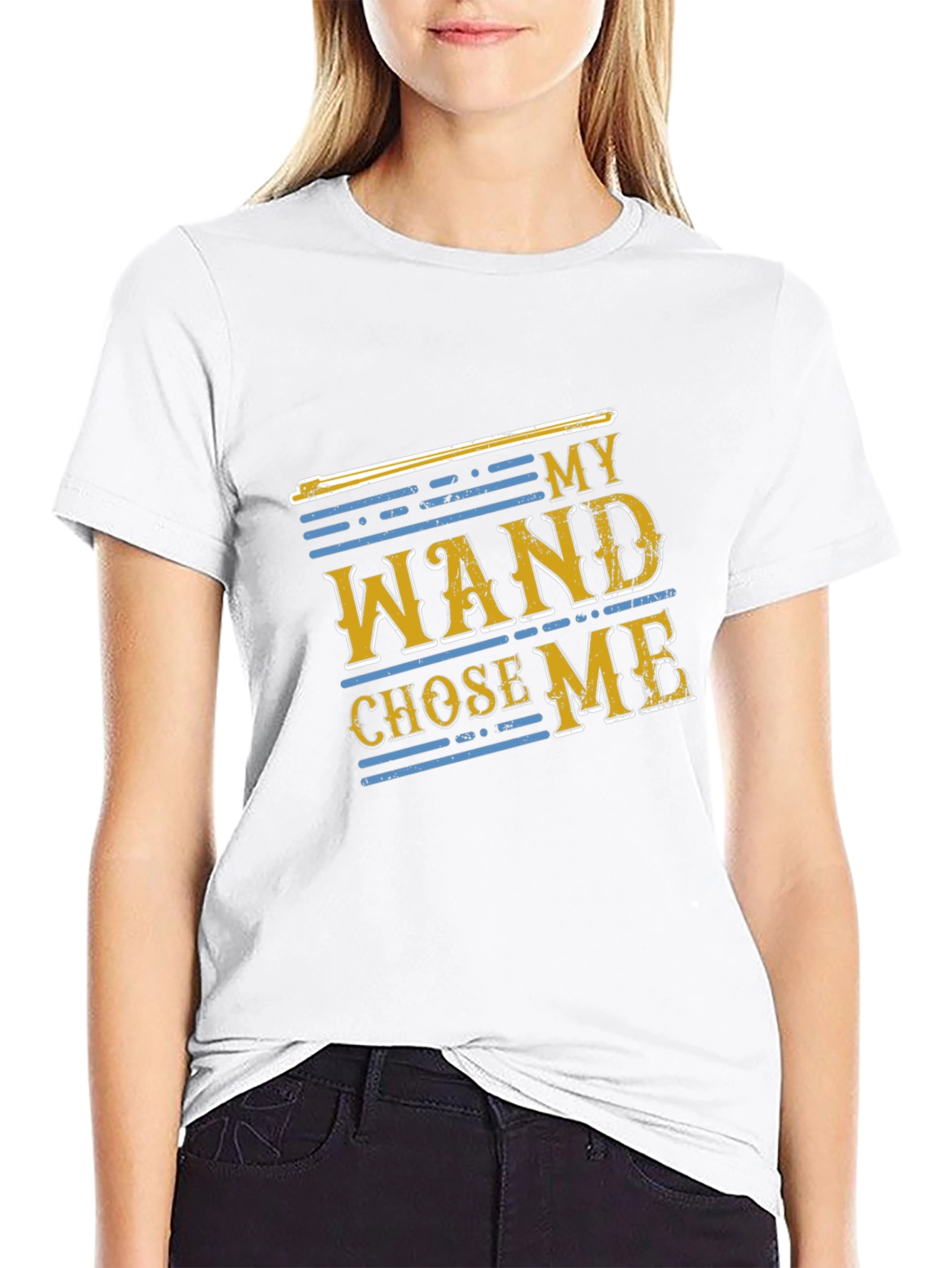 My Wand Chose Me Black Cotton T-Shirt