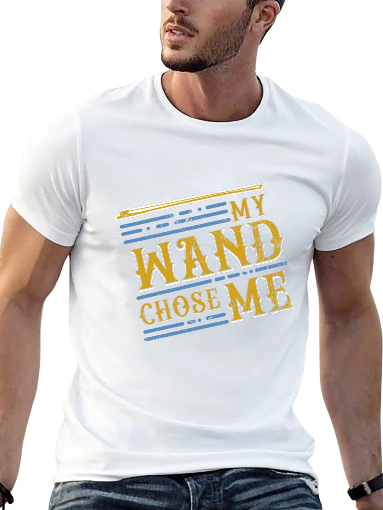 My Wand Chose Me Black Cotton T-Shirt