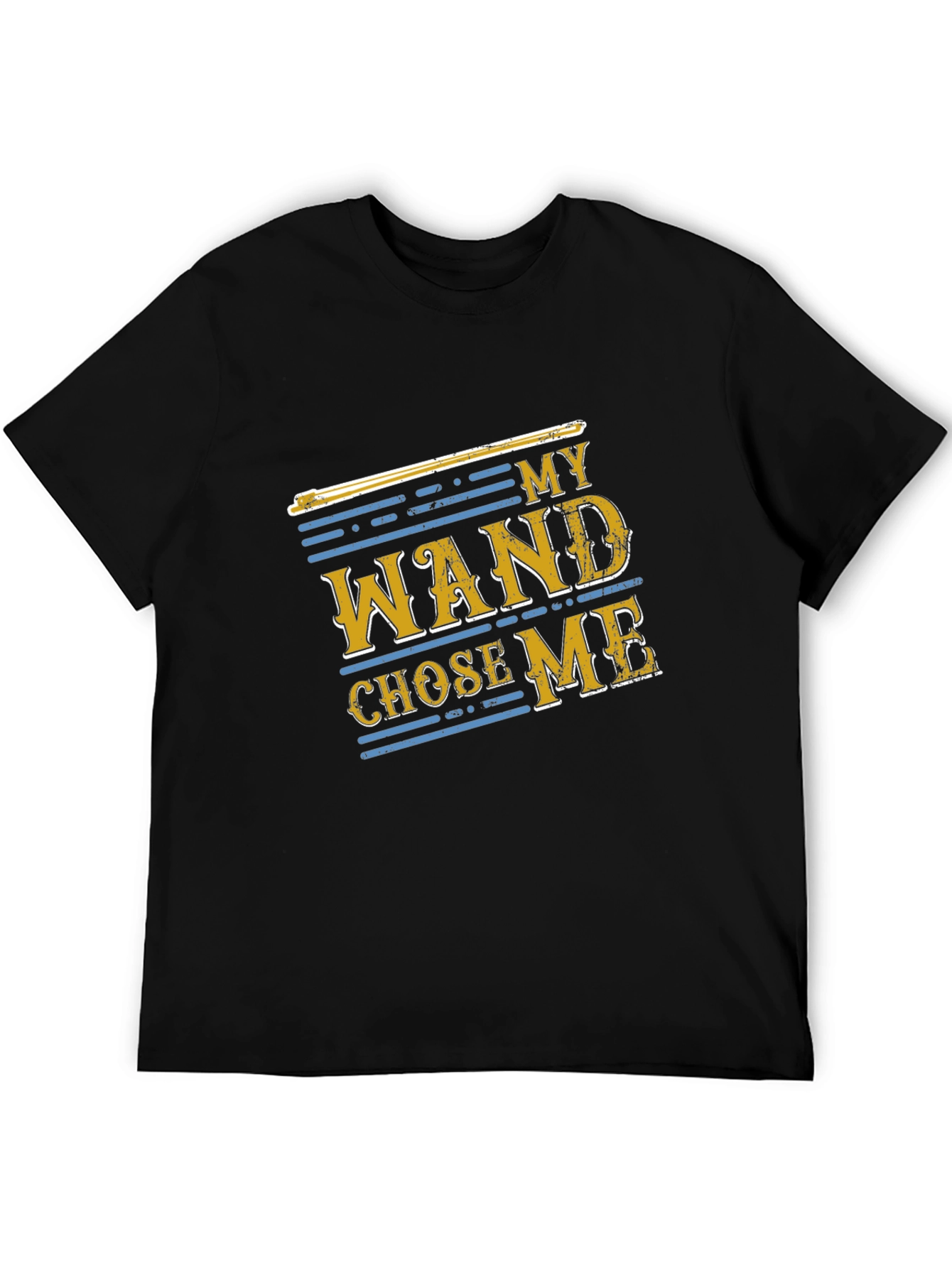 My Wand Chose Me Black Cotton T-Shirt