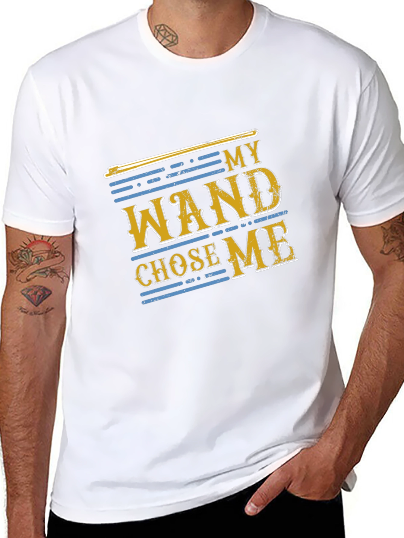 My Wand Chose Me Black Cotton T-Shirt