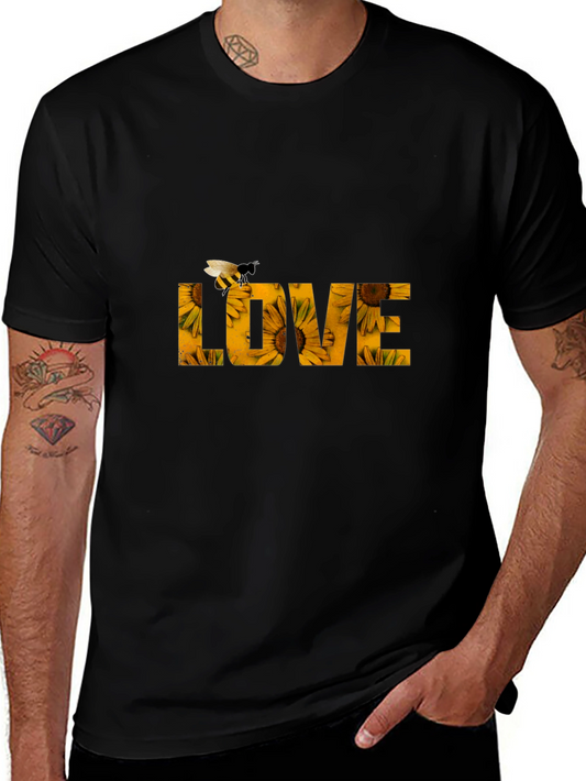 Sunflower LOVE Bee Graphic T-Shirt