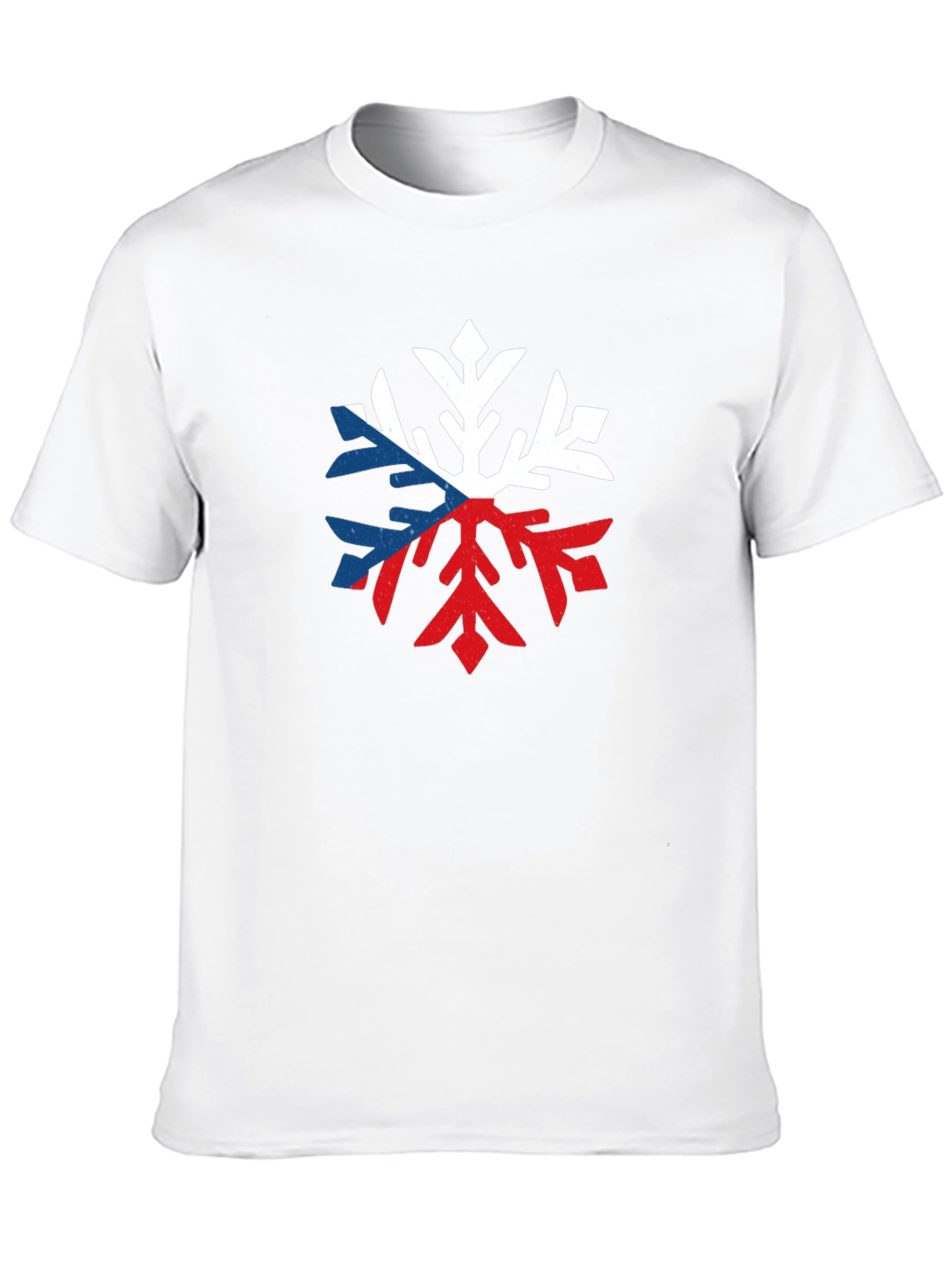 Czech Flag Snowflake Graphic Tee - Black