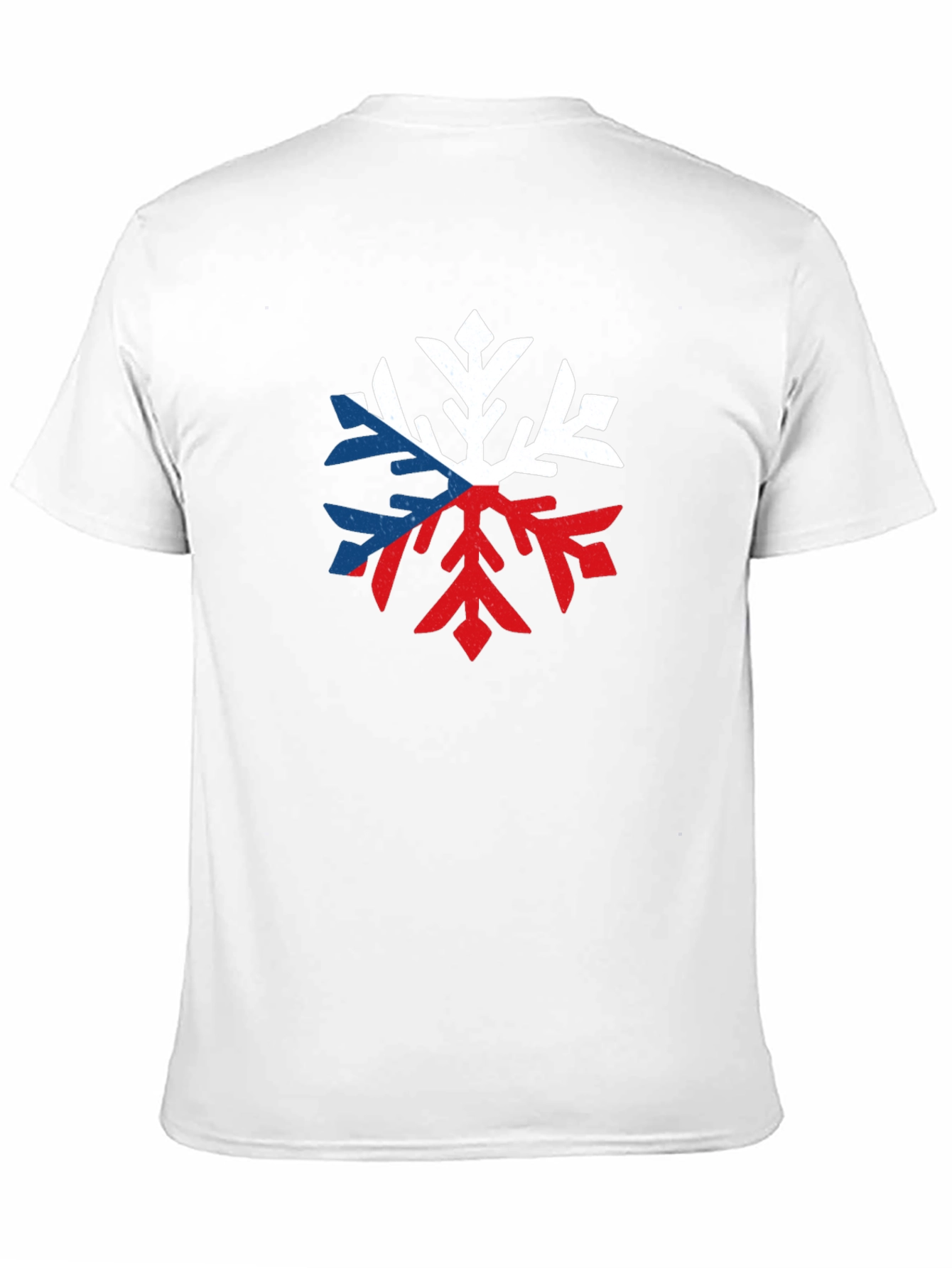 Czech Flag Snowflake Graphic Tee - Black