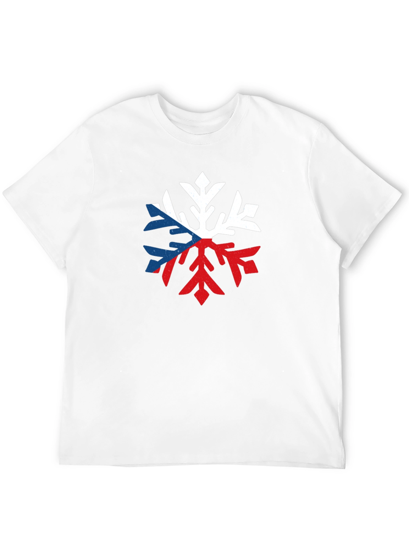 Czech Flag Snowflake Graphic Tee - Black