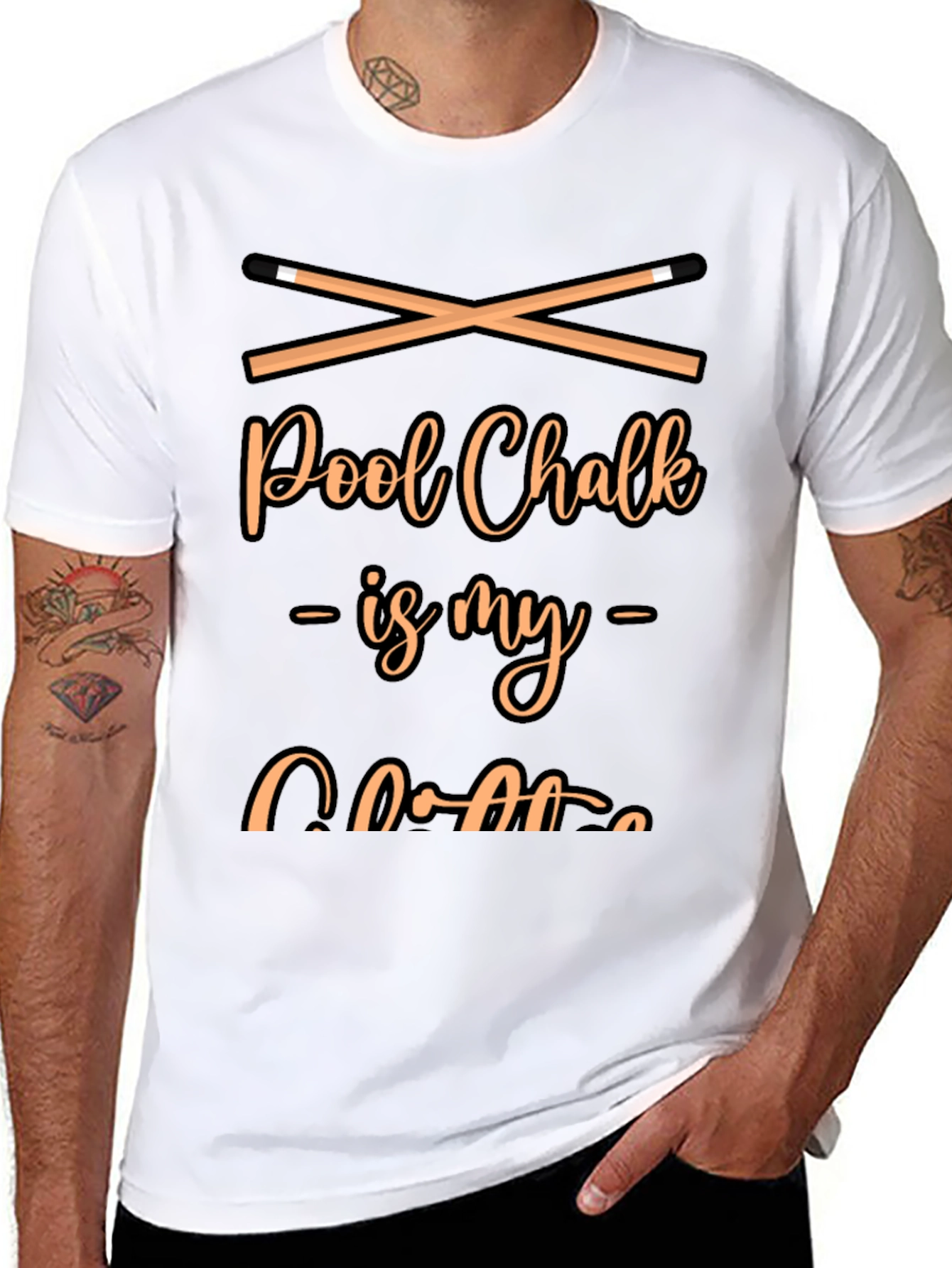 Pool Chalk Is My Coffee Black T-Shirt