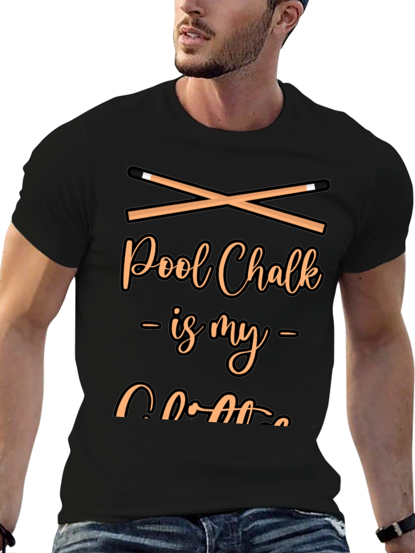Pool Chalk Is My Coffee Black T-Shirt