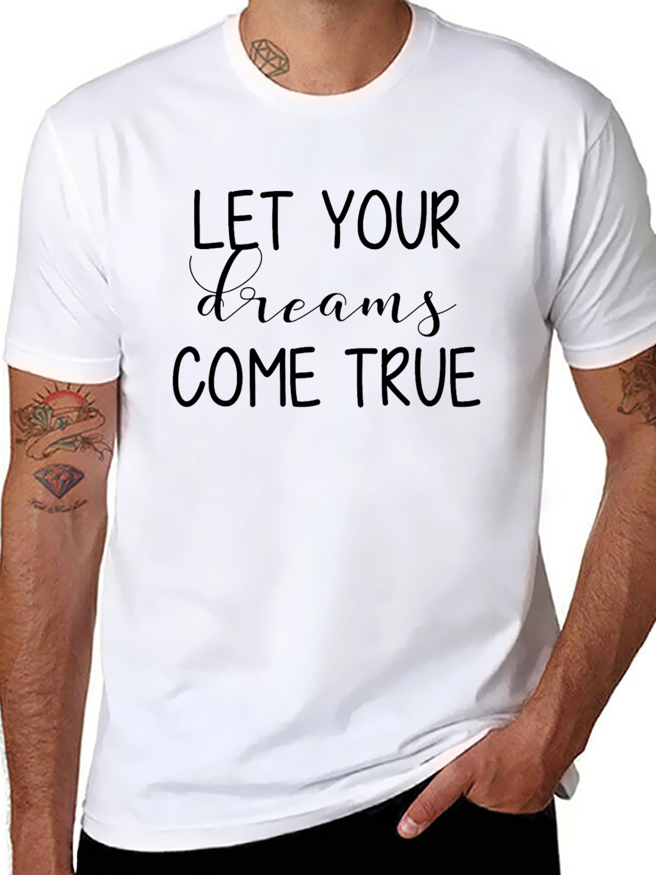 Let Your Dreams Come True Black Graphic Tee