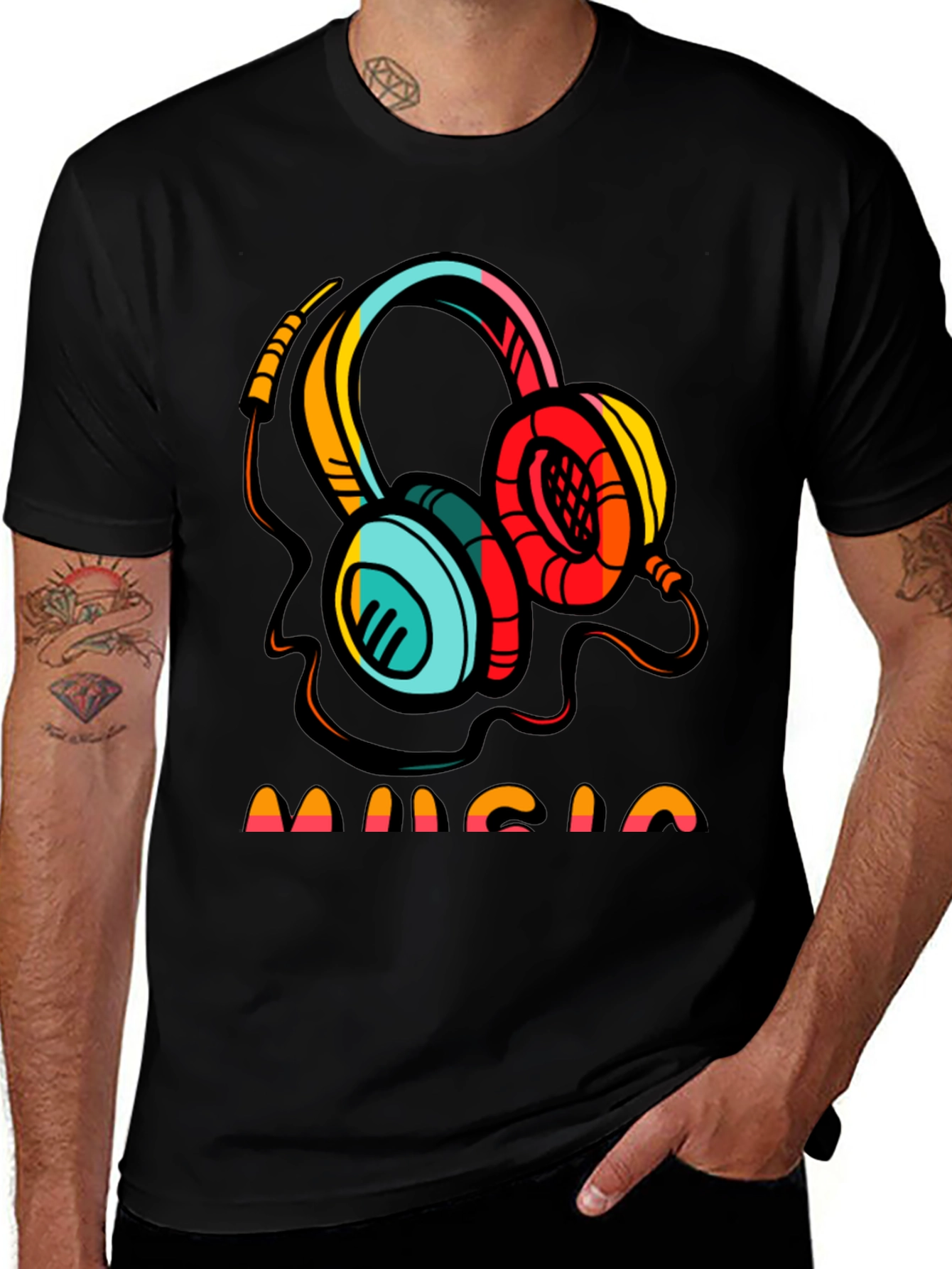 Music Headphone Graphic T-Shirt