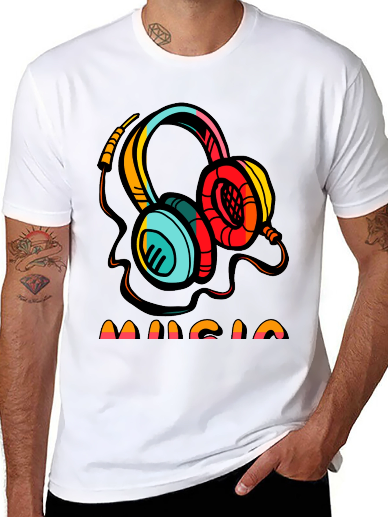Music Headphone Graphic T-Shirt