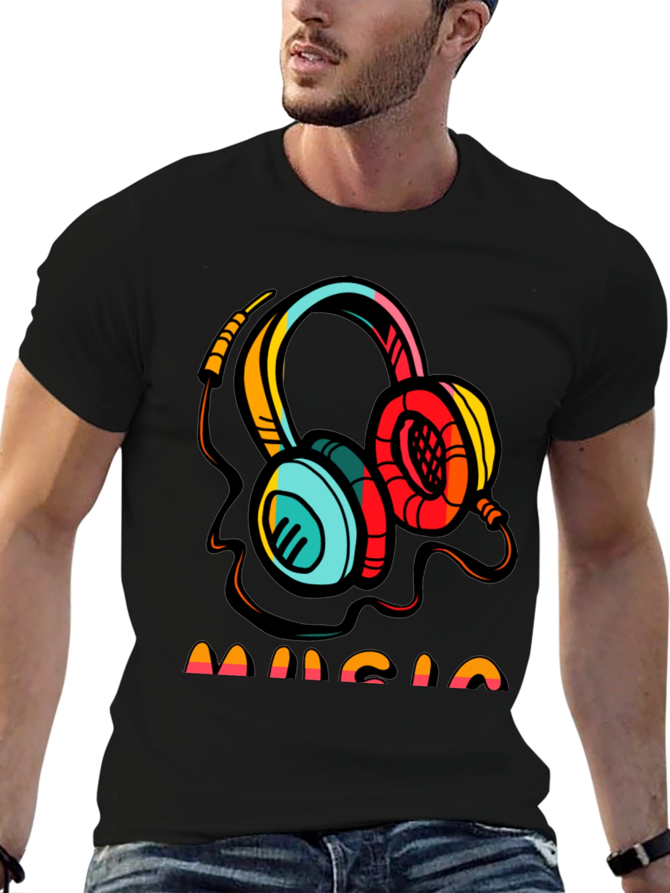 Music Headphone Graphic T-Shirt