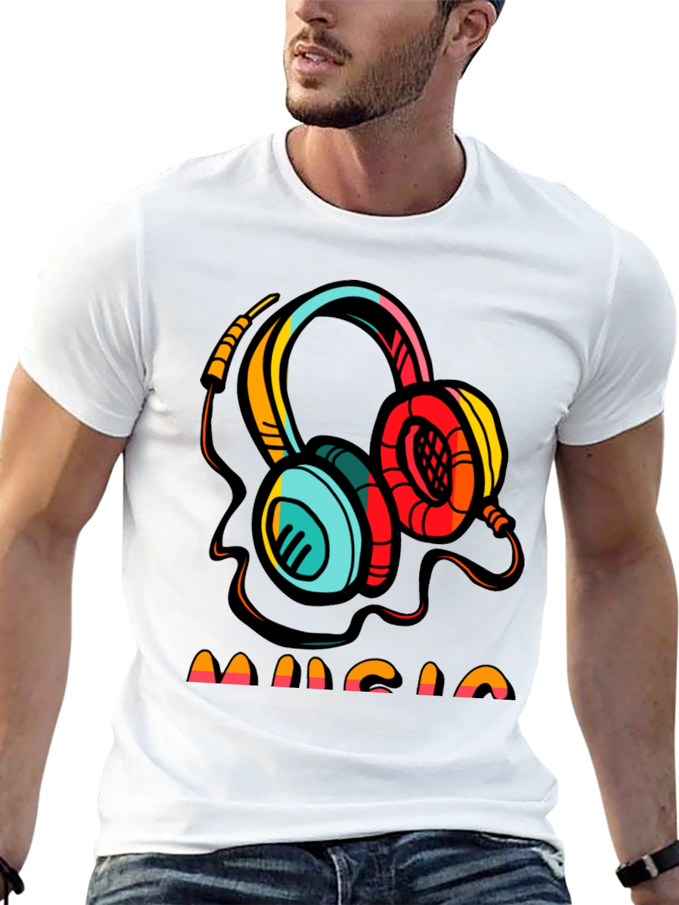 Music Headphone Graphic T-Shirt