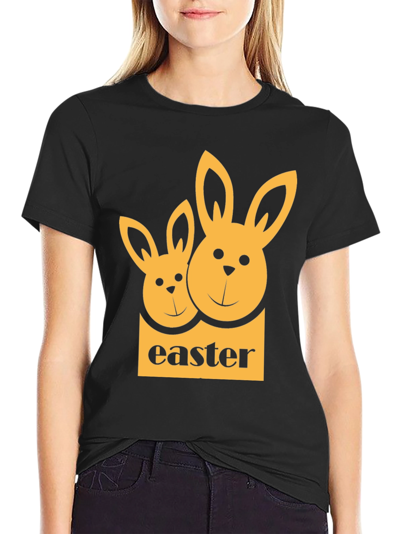Easter Bunny Black T-Shirt