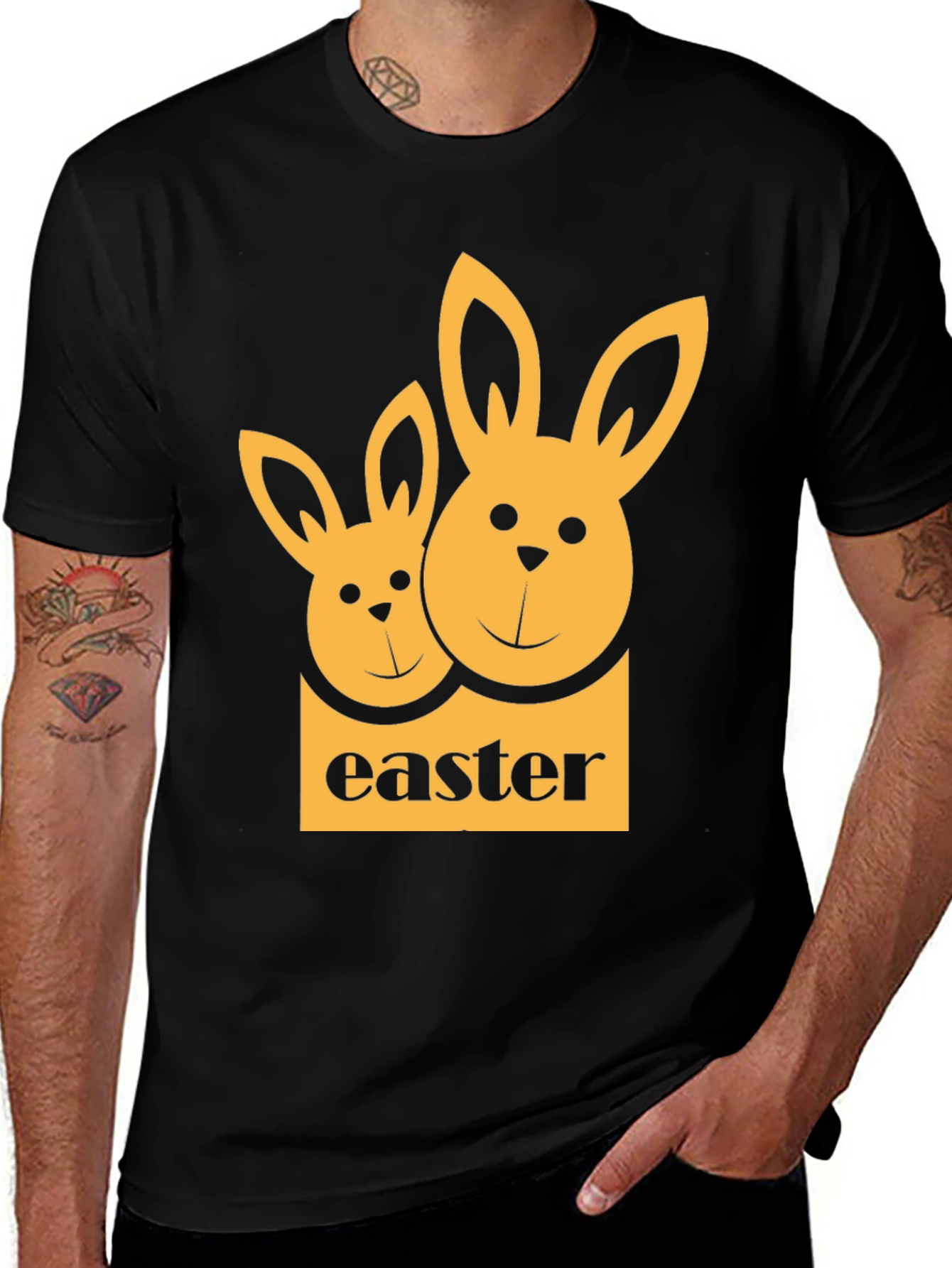 Easter Bunny Black T-Shirt