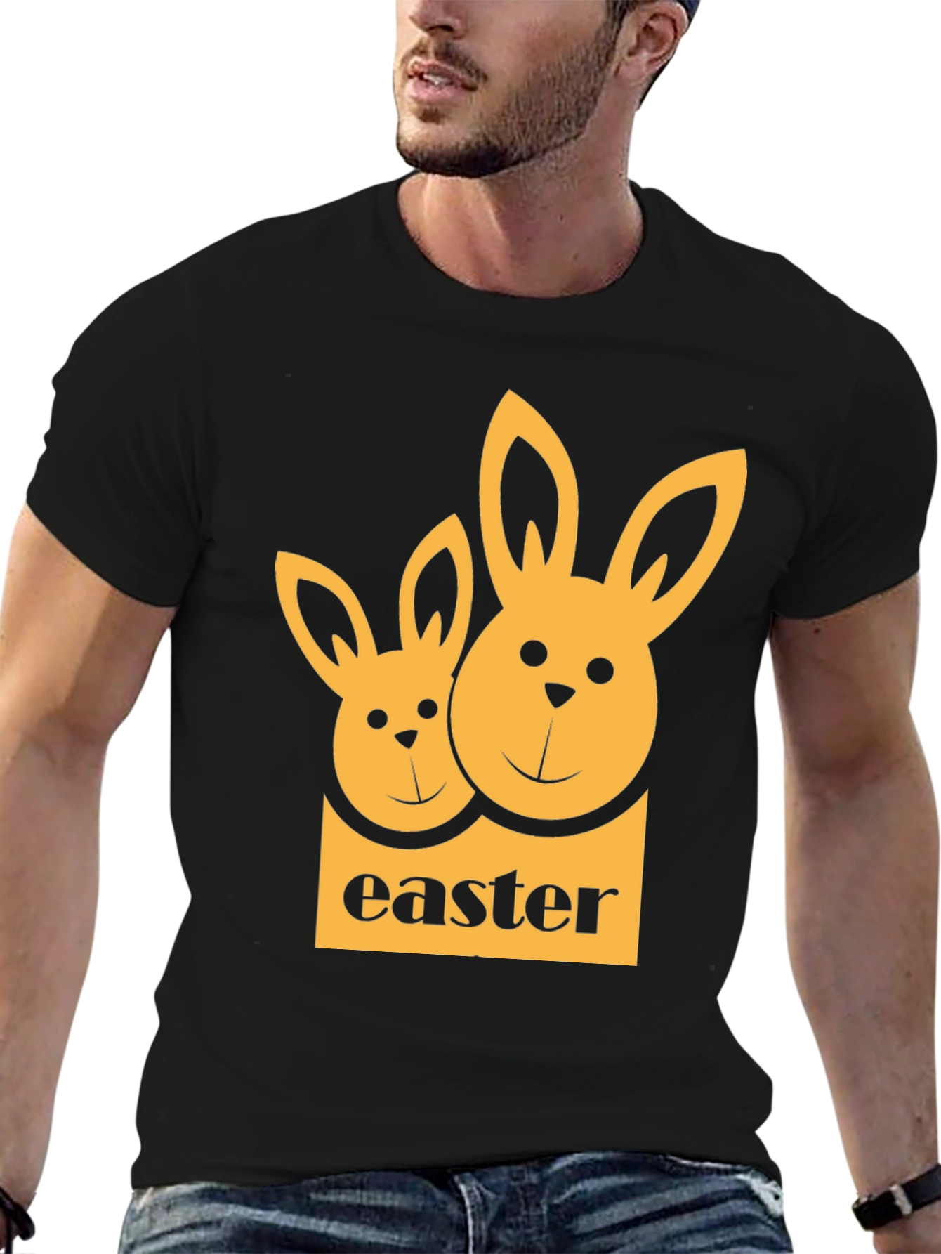 Easter Bunny Black T-Shirt