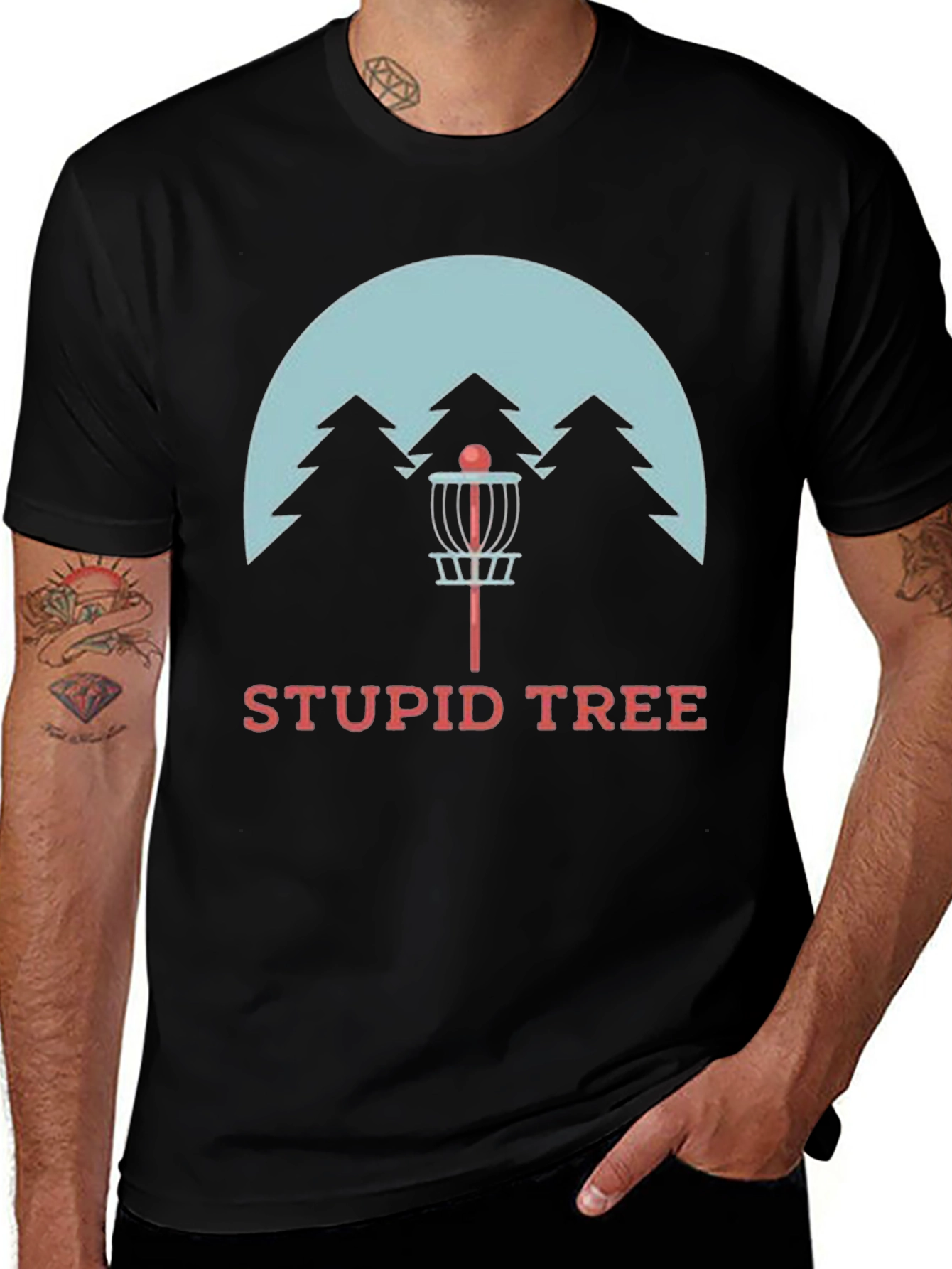 Stupid Tree Disc Golf T-Shirt - Funny Golfing Tee